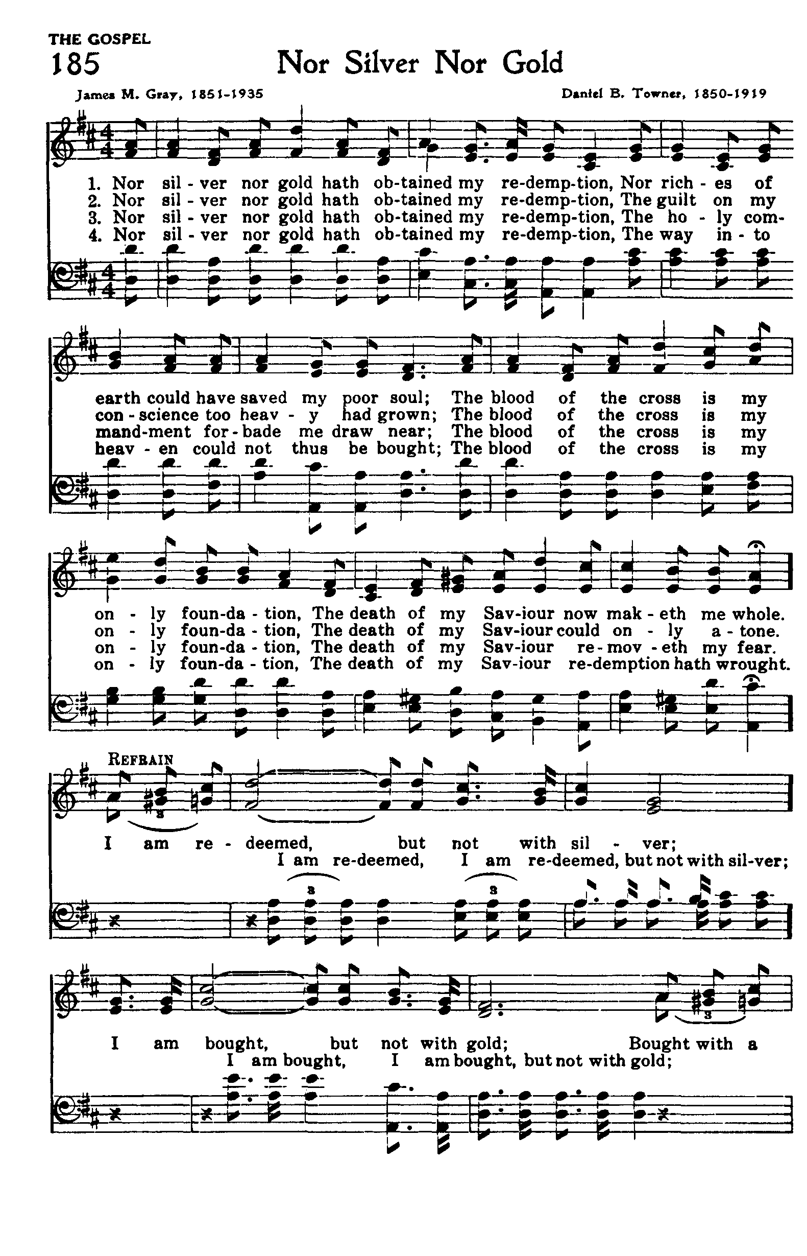 Hymn Sheet for Nor Silver Nor Gold