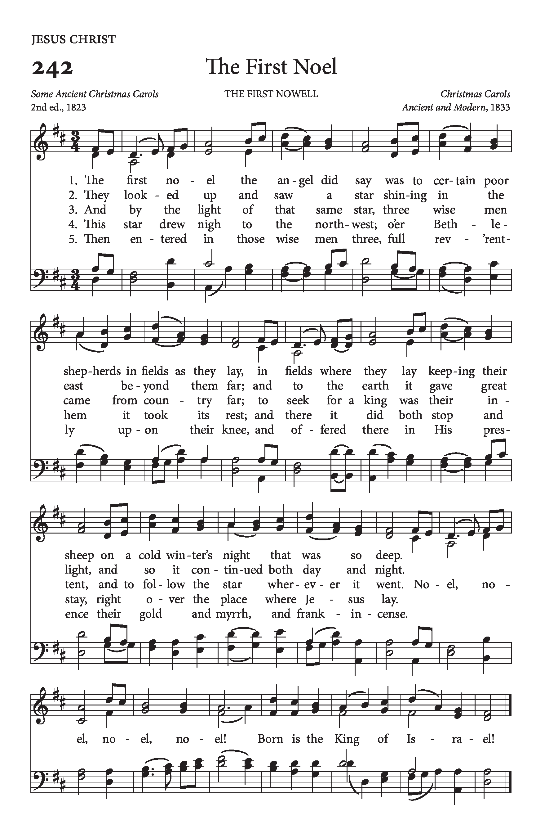 Hymn Sheet for The First Noel
