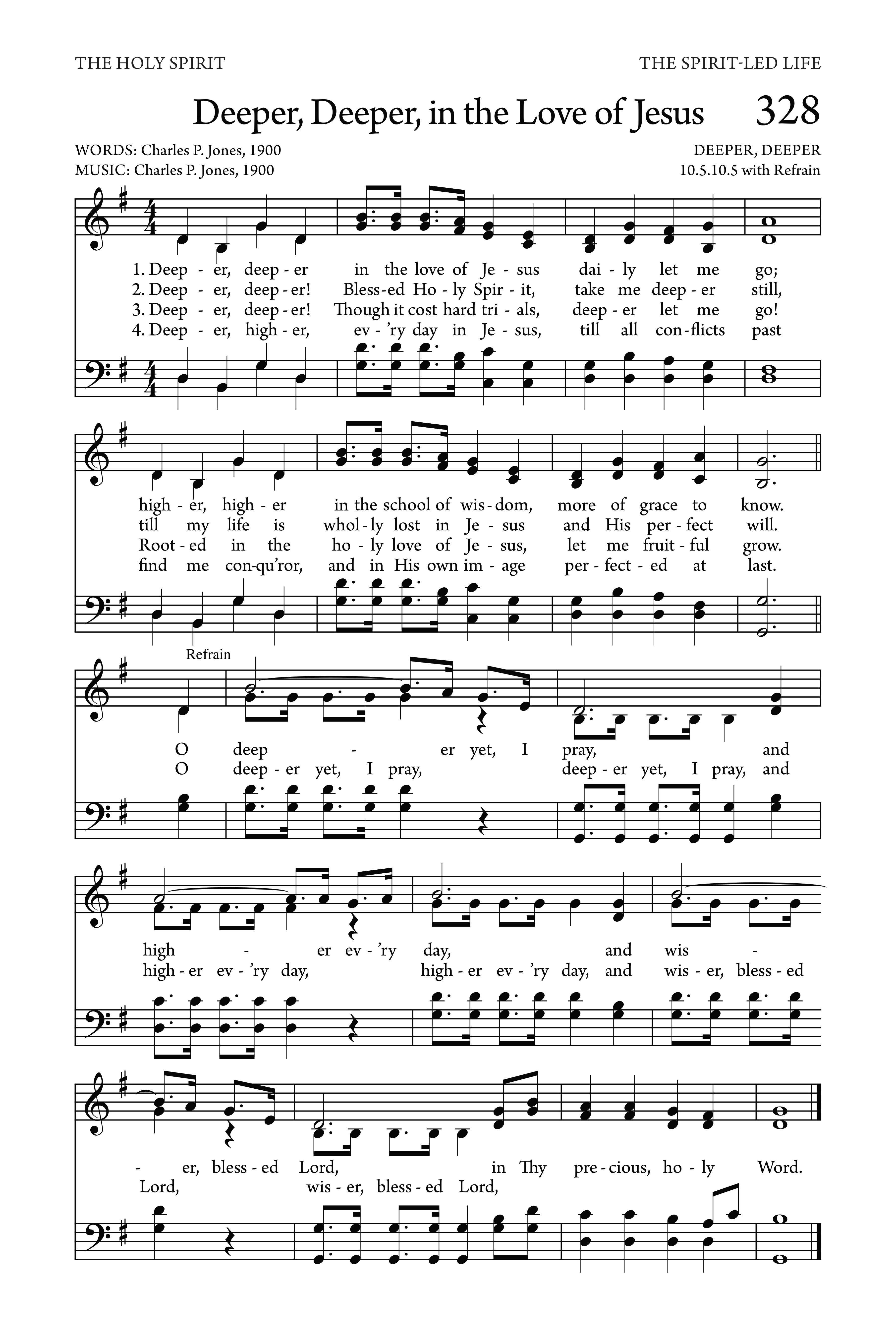 Hymn Sheet for Deeper and Deeper
