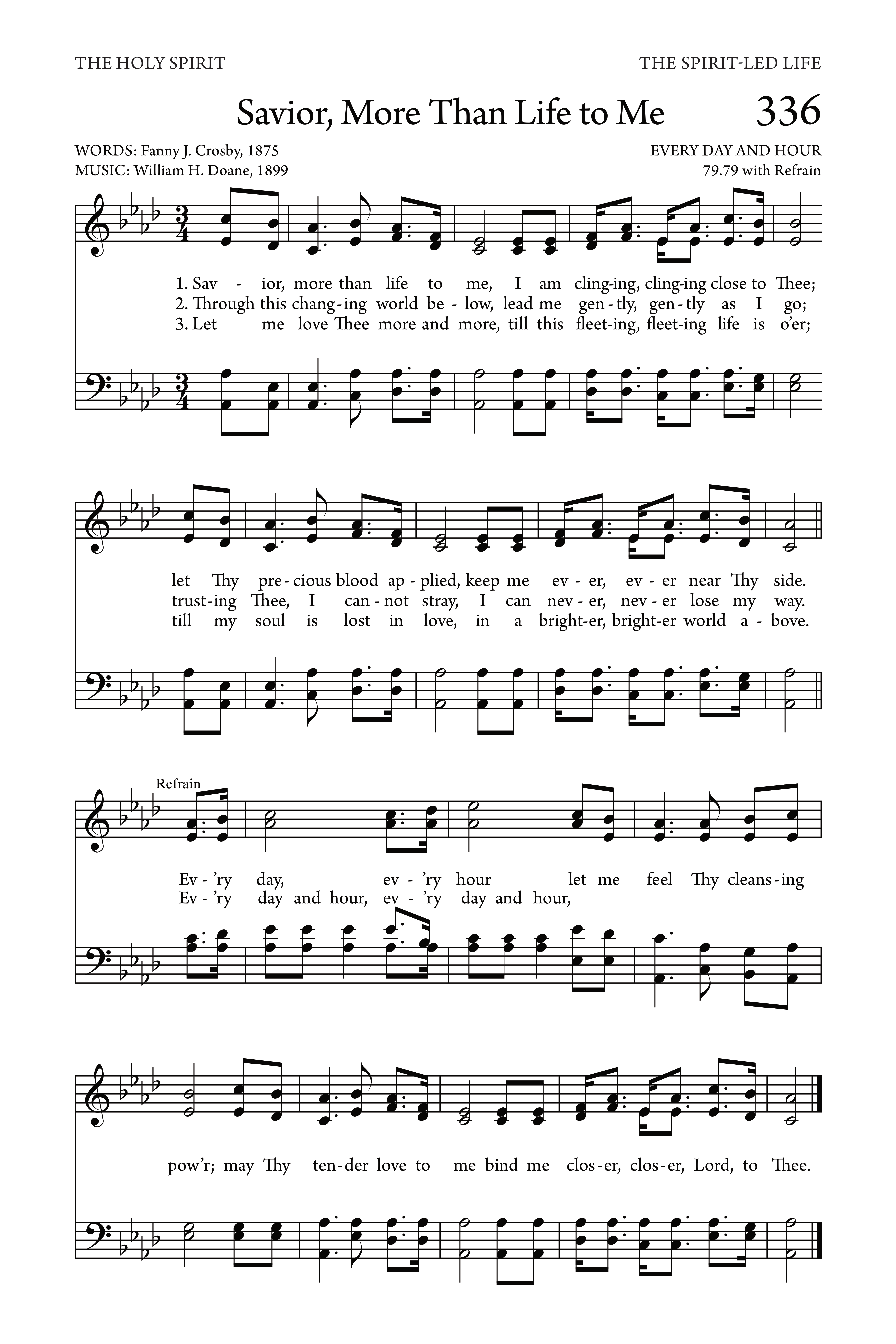 Hymn Sheet for Savior, More than Life to Me