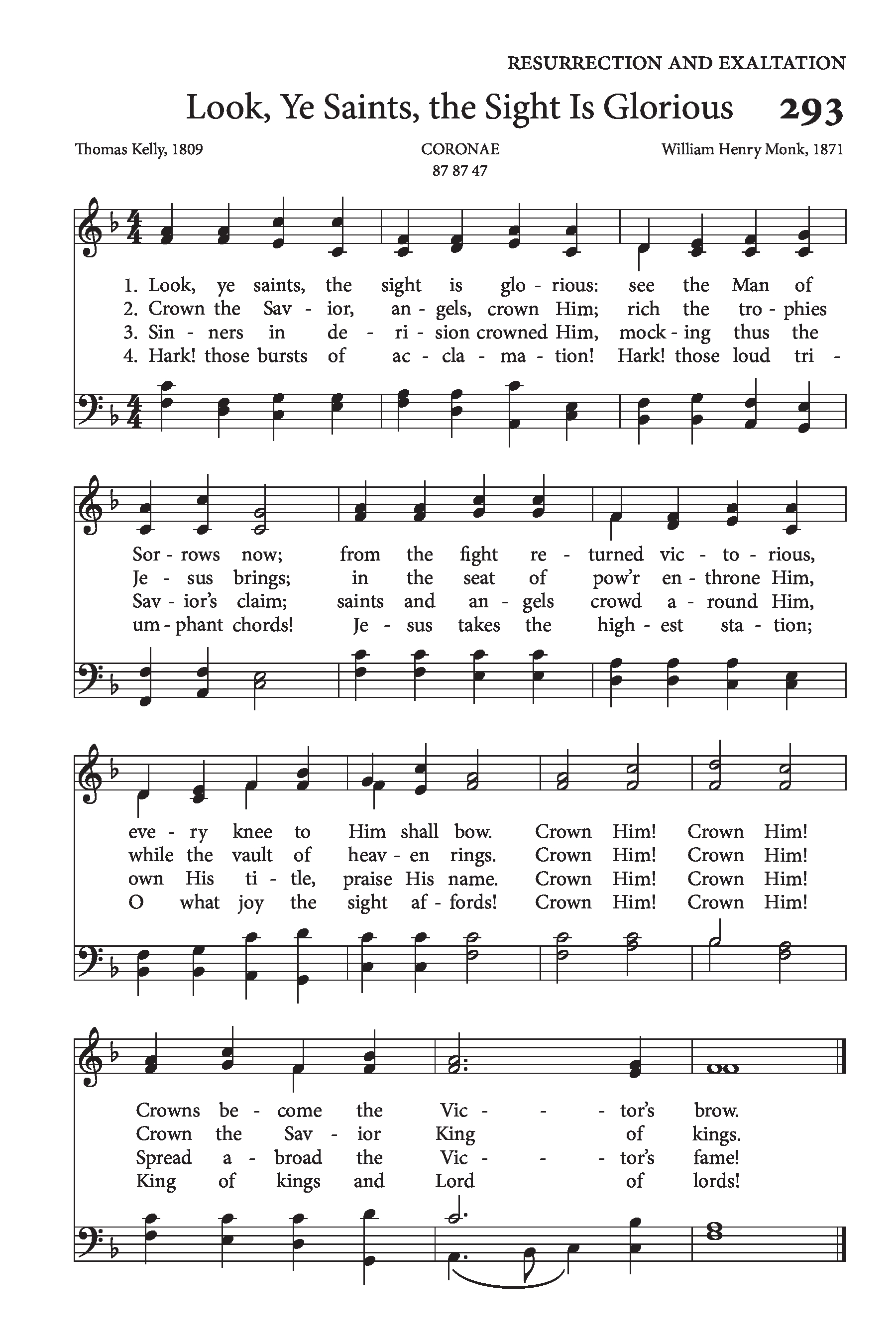 Hymn Sheet for Look, Ye Saints, the Sight Is Glorious