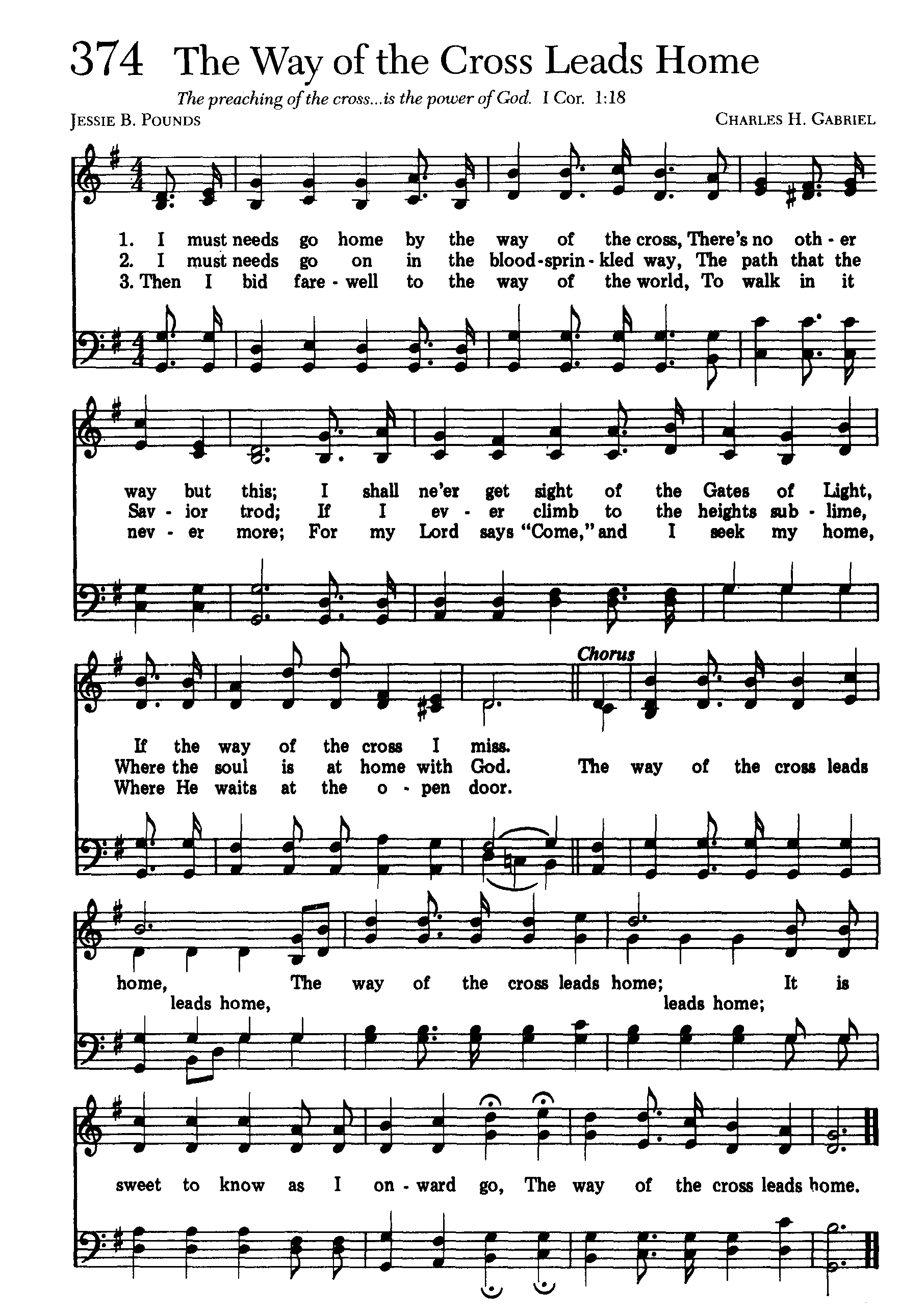 Hymn Sheet for The Way of the Cross Leads Home