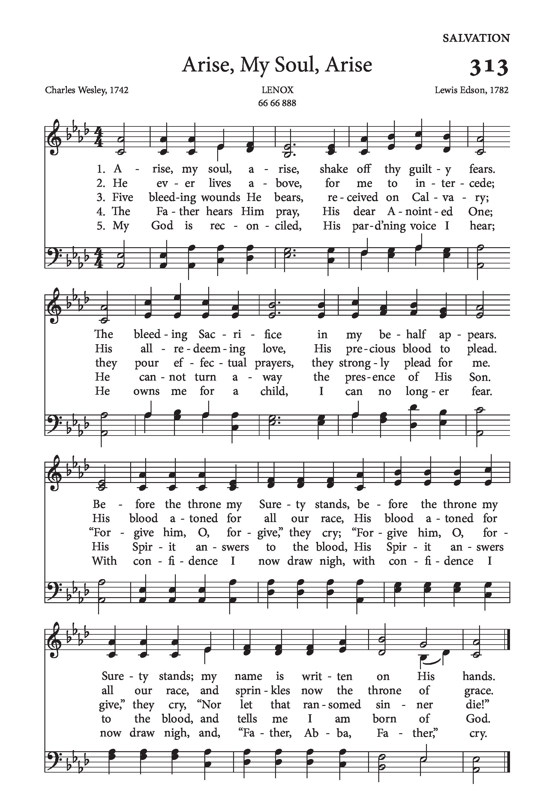 Hymn Sheet for Arise, My Soul, Arise