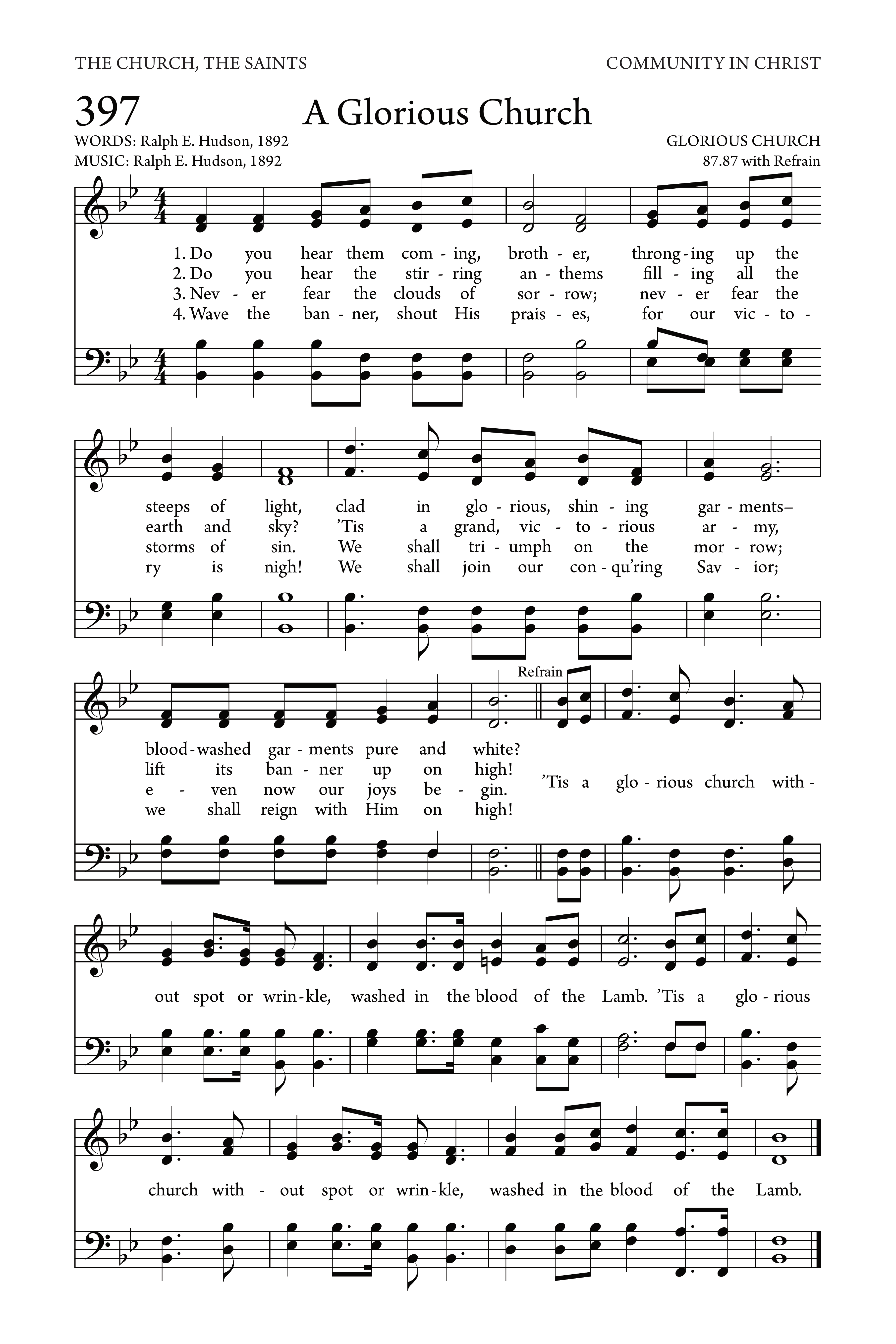 Hymn Sheet for A Glorious Church