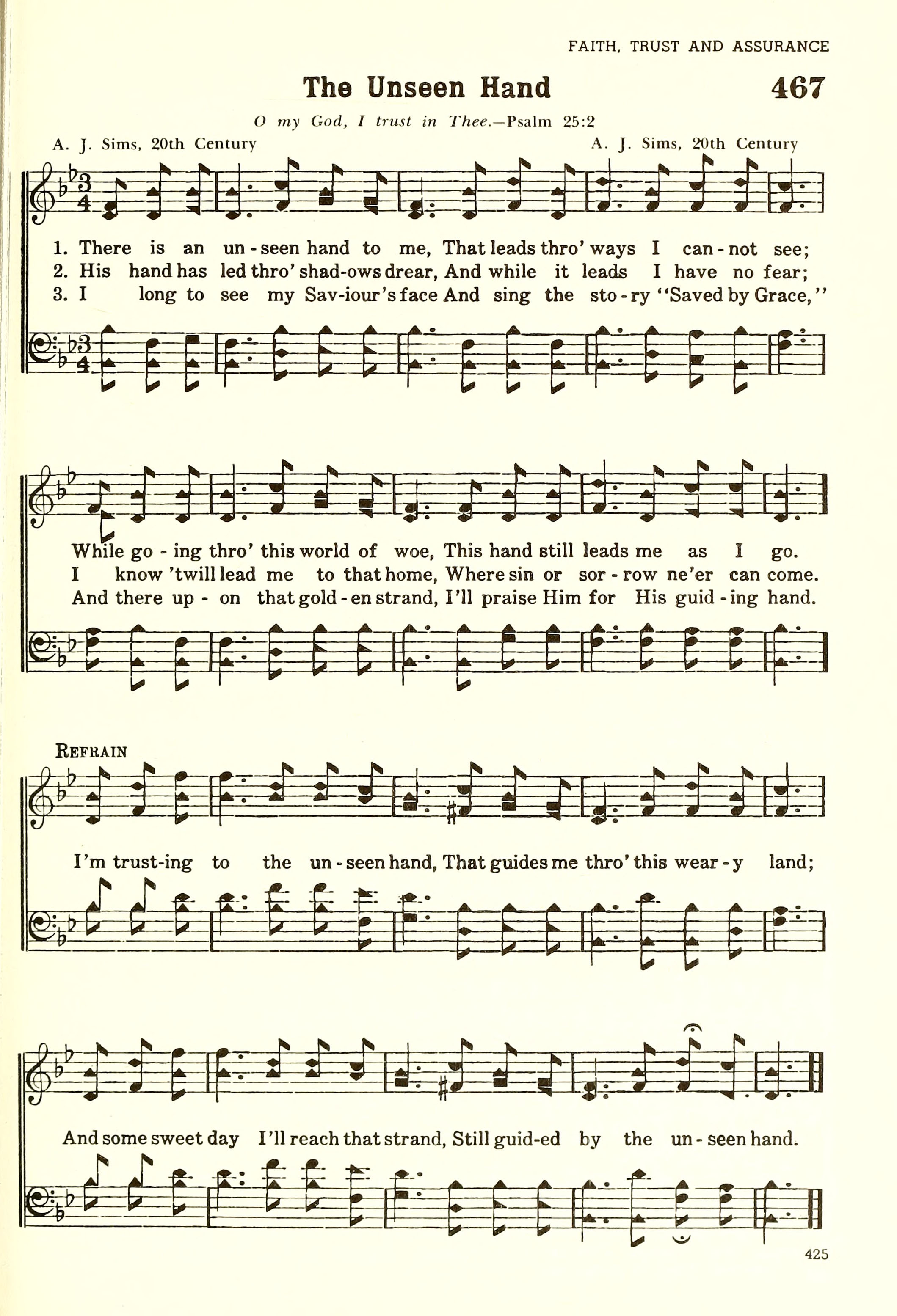 Hymn Sheet for The Unseen Hand