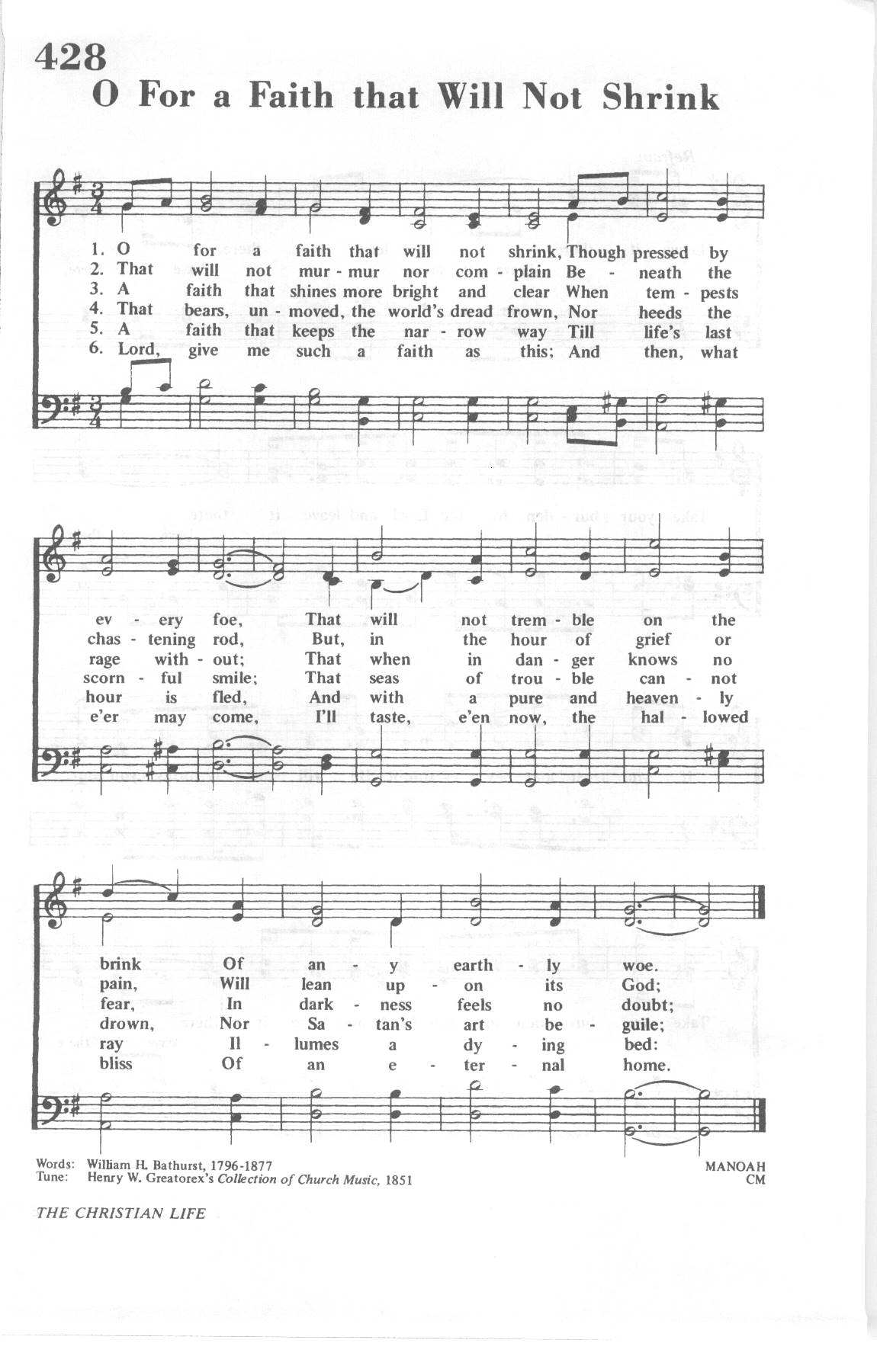 Hymn Sheet for For Victorious Faith