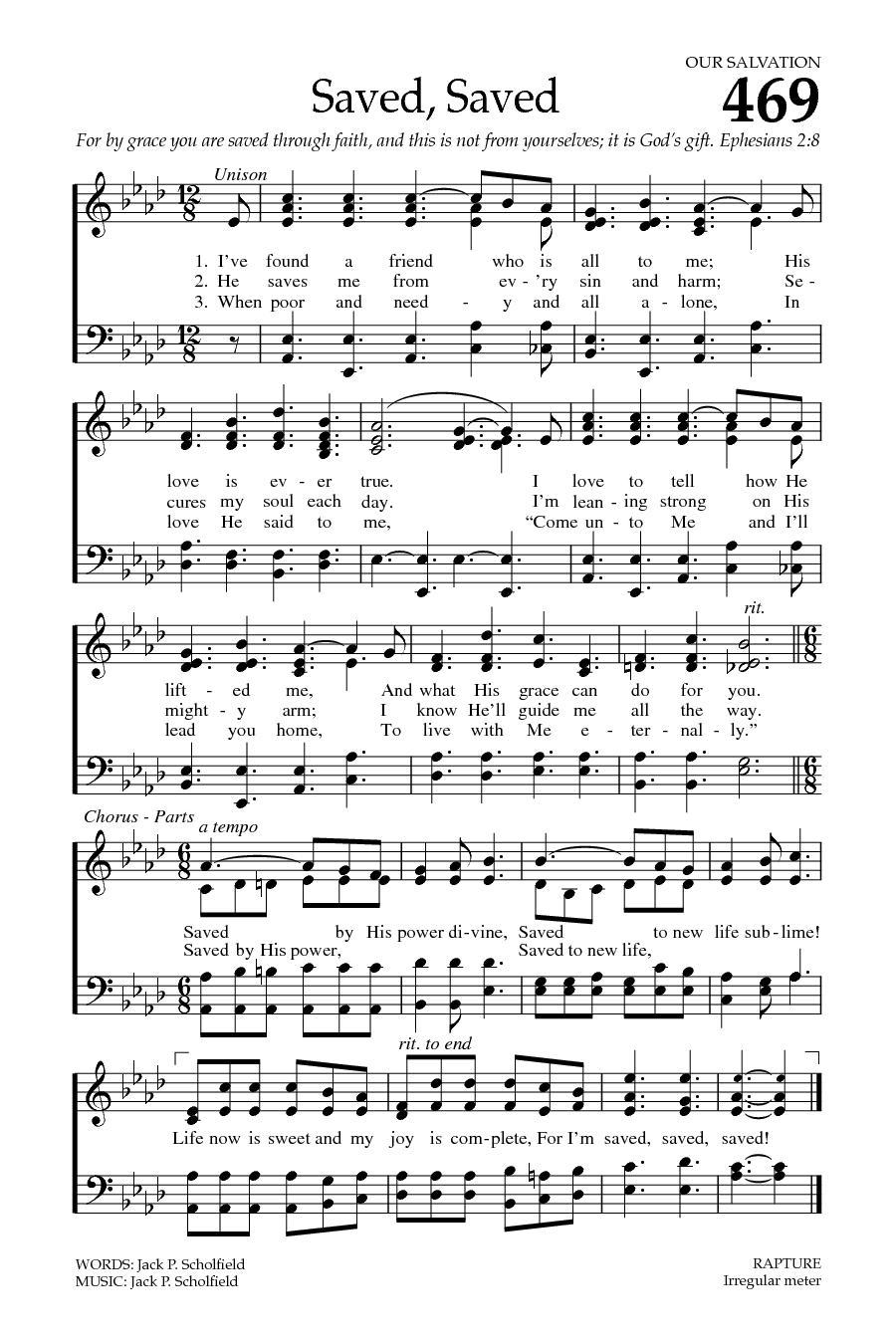 Hymn Sheet for Saved, Saved!
