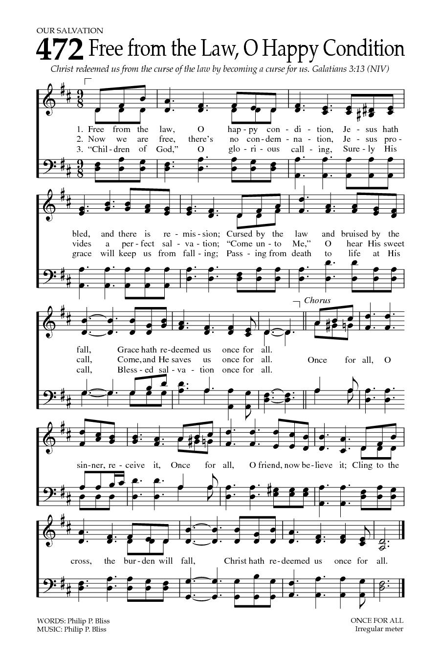 Hymn Sheet for Once for All