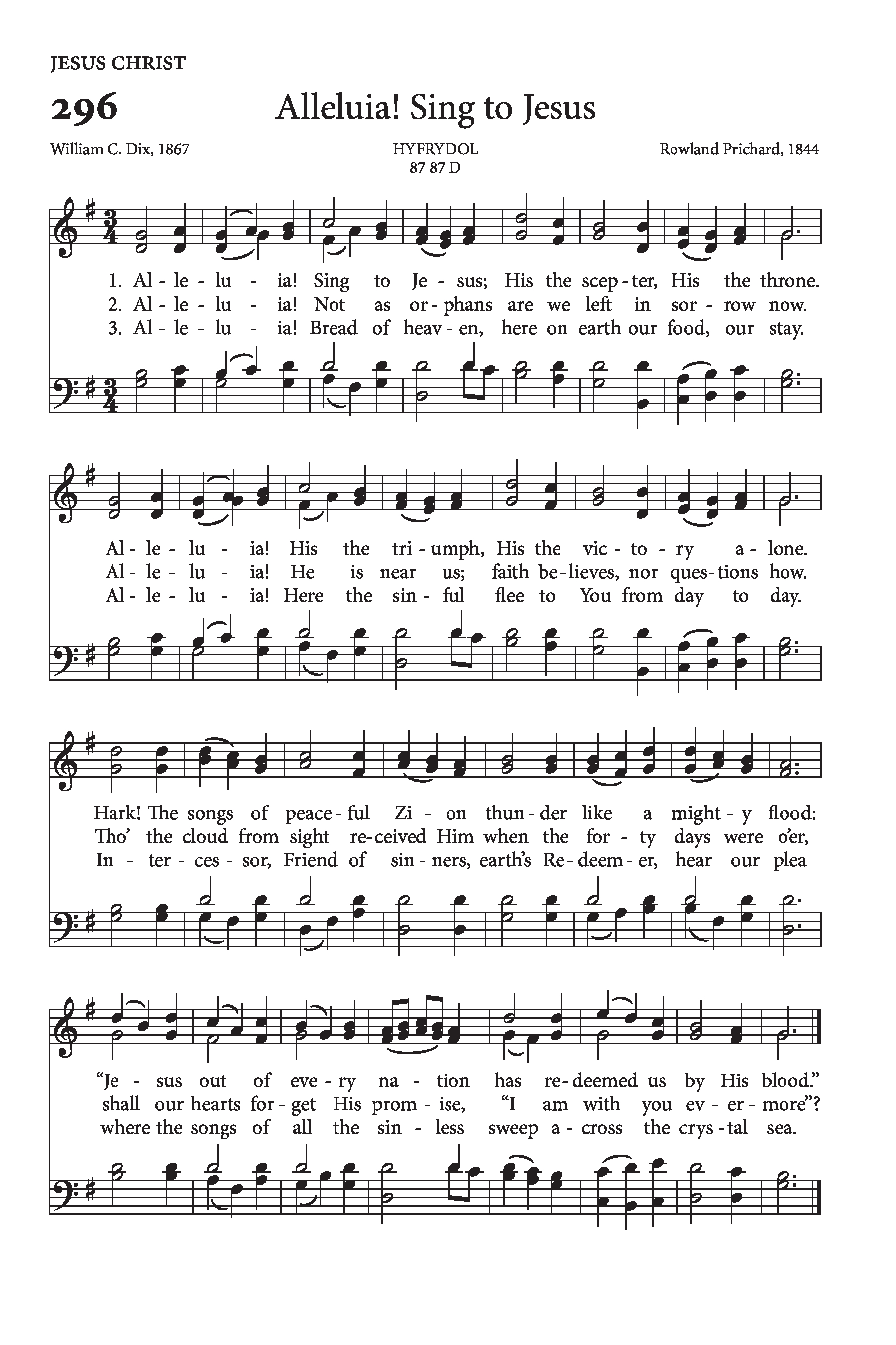 Hymn Sheet for Alleluia! Sing to Jesus!