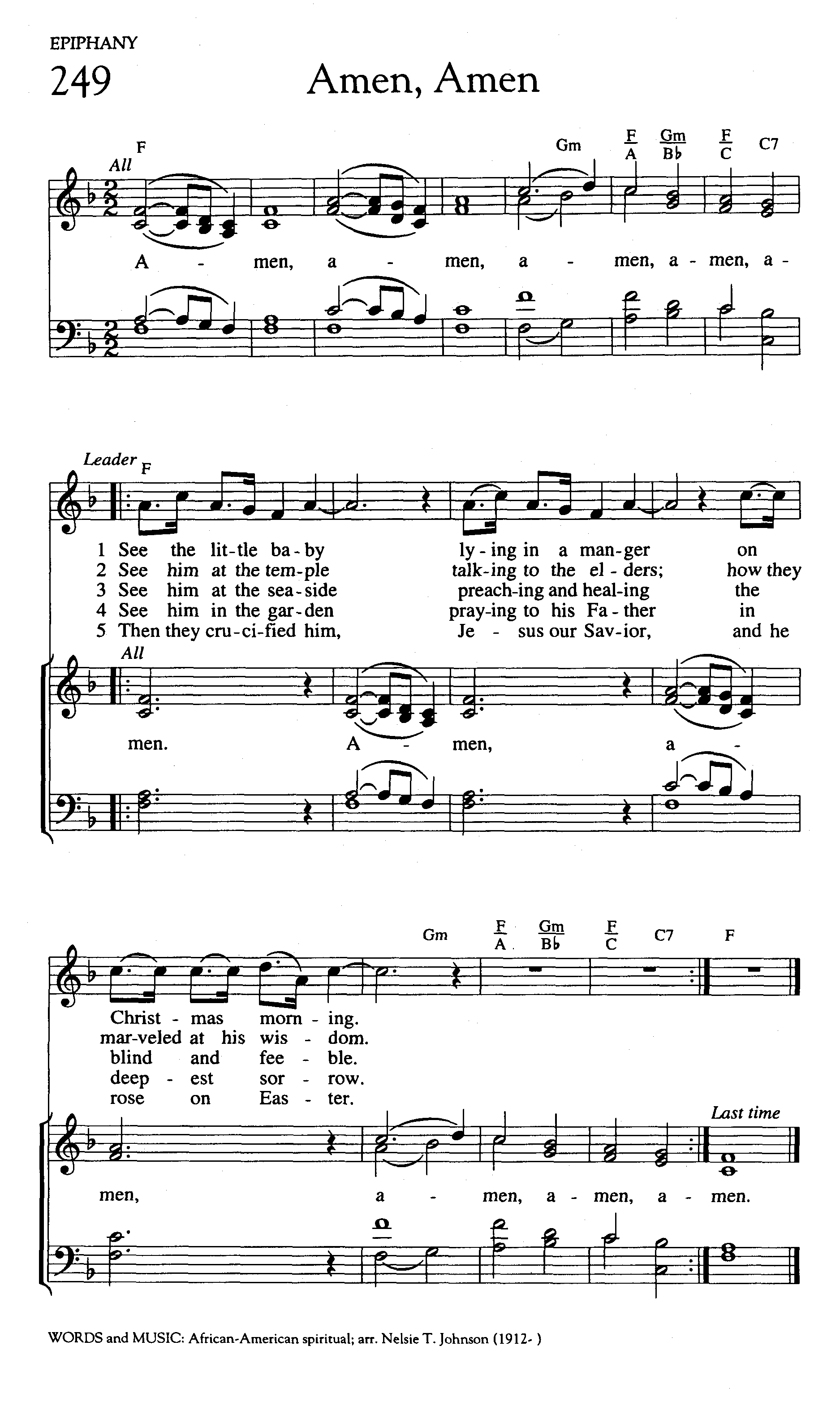 Hymn Sheet for Amen, Amen