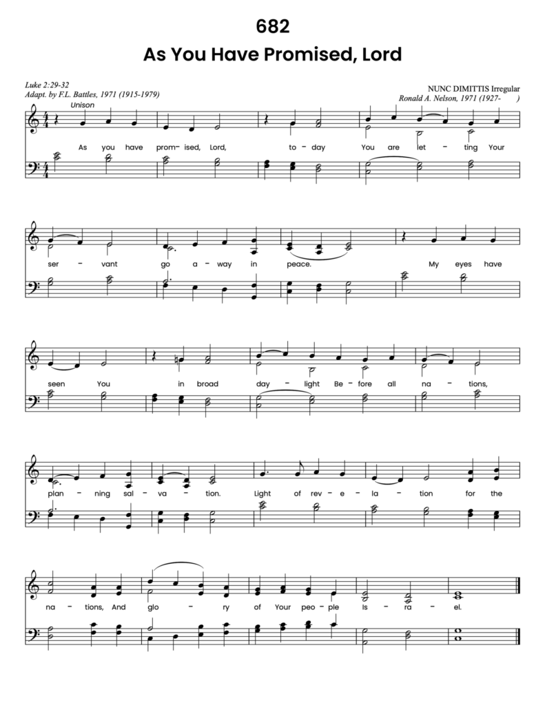 Hymn Sheet for As You Have Promised, Lord