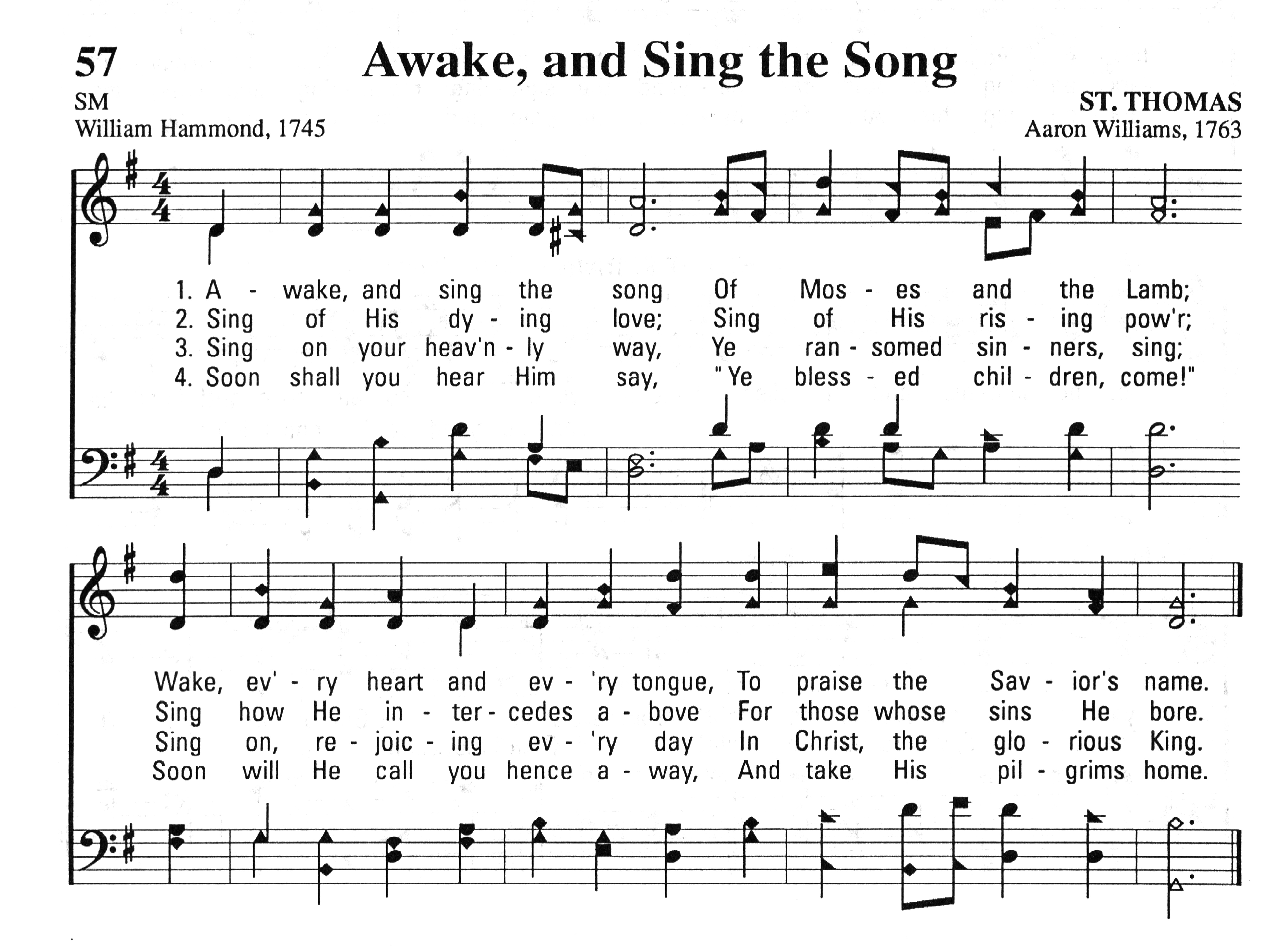 Hymn Sheet for Awake and Sing the Song