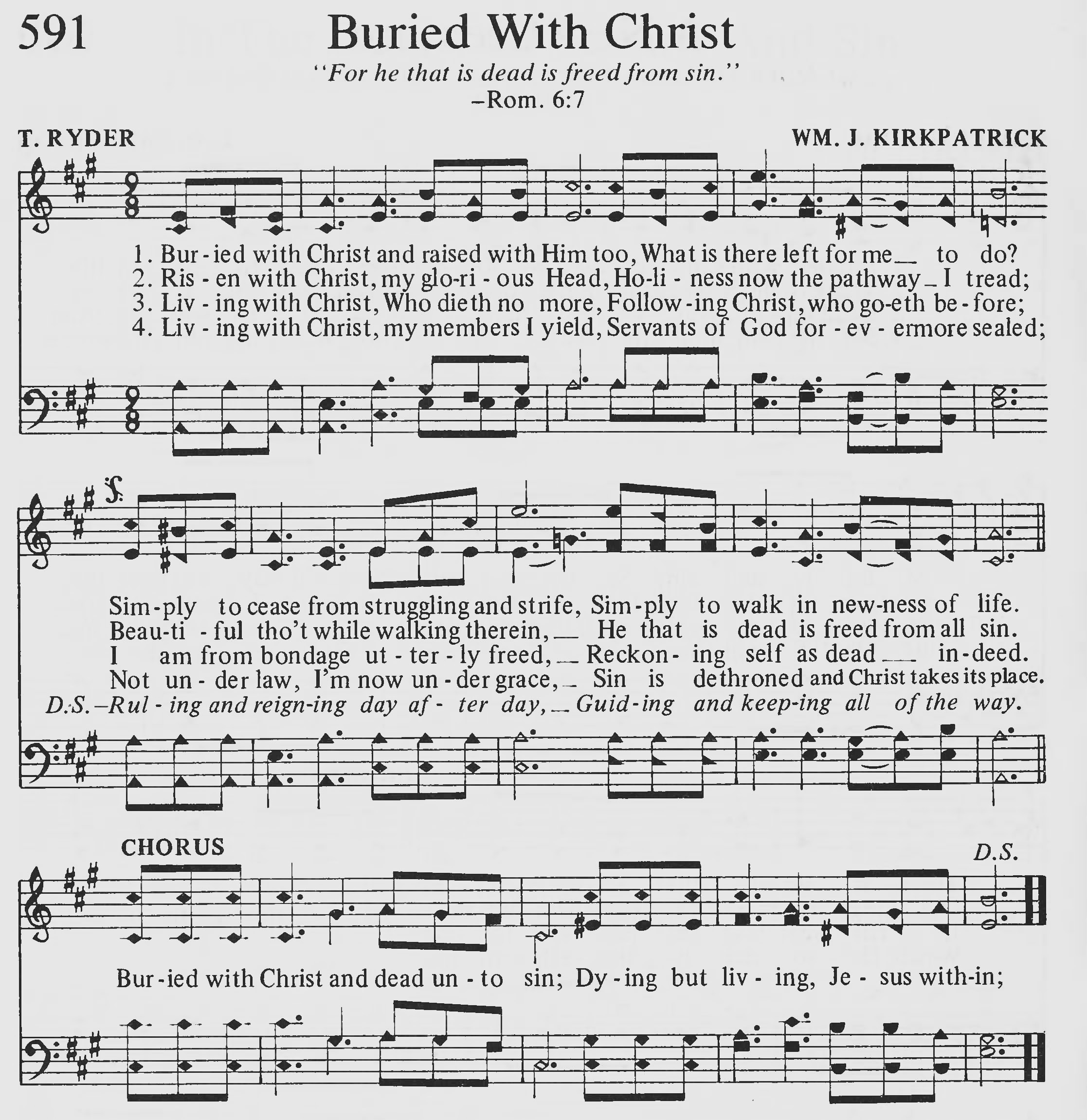 Hymn Sheet for Buried With Christ