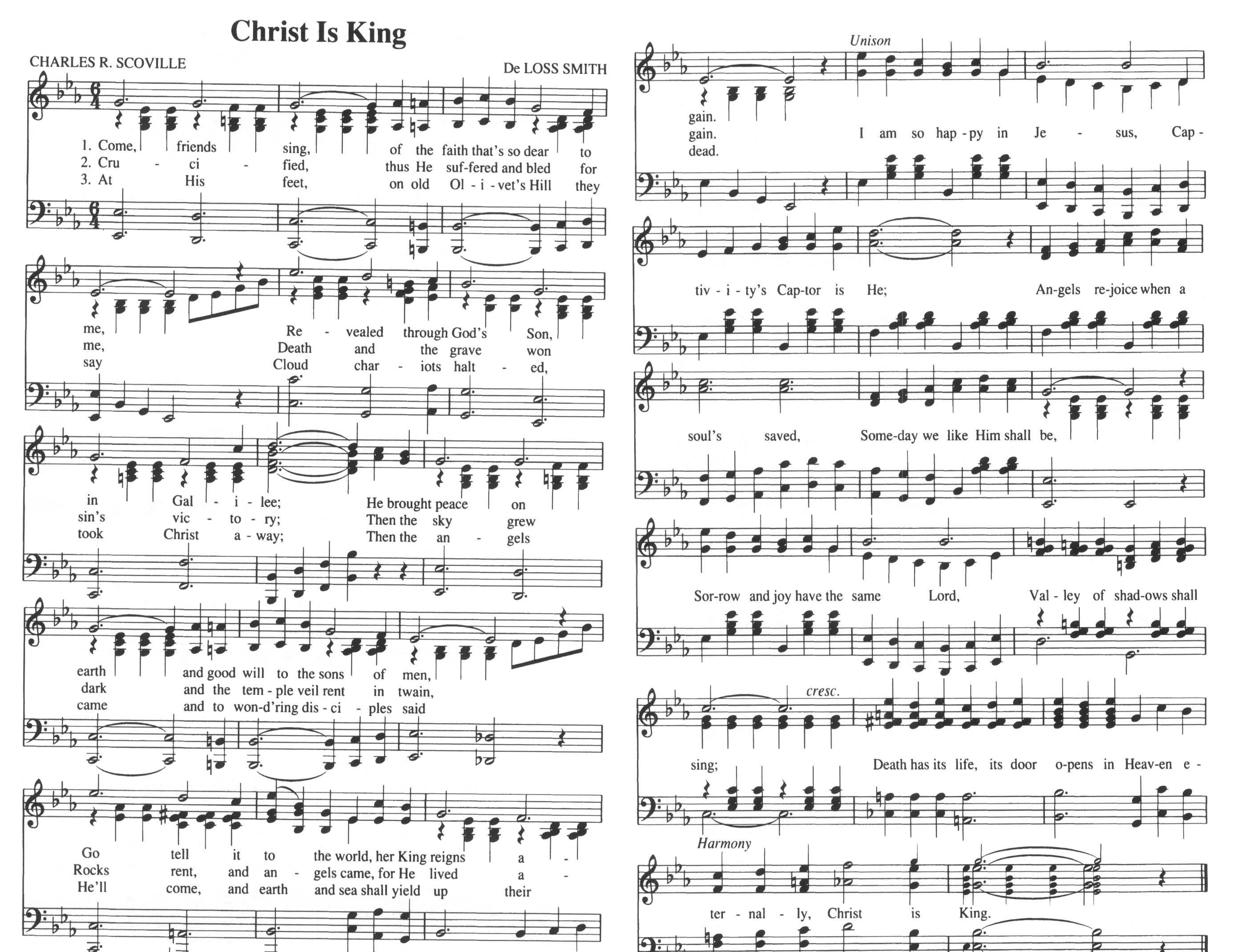 Hymn Sheet for Christ Is King