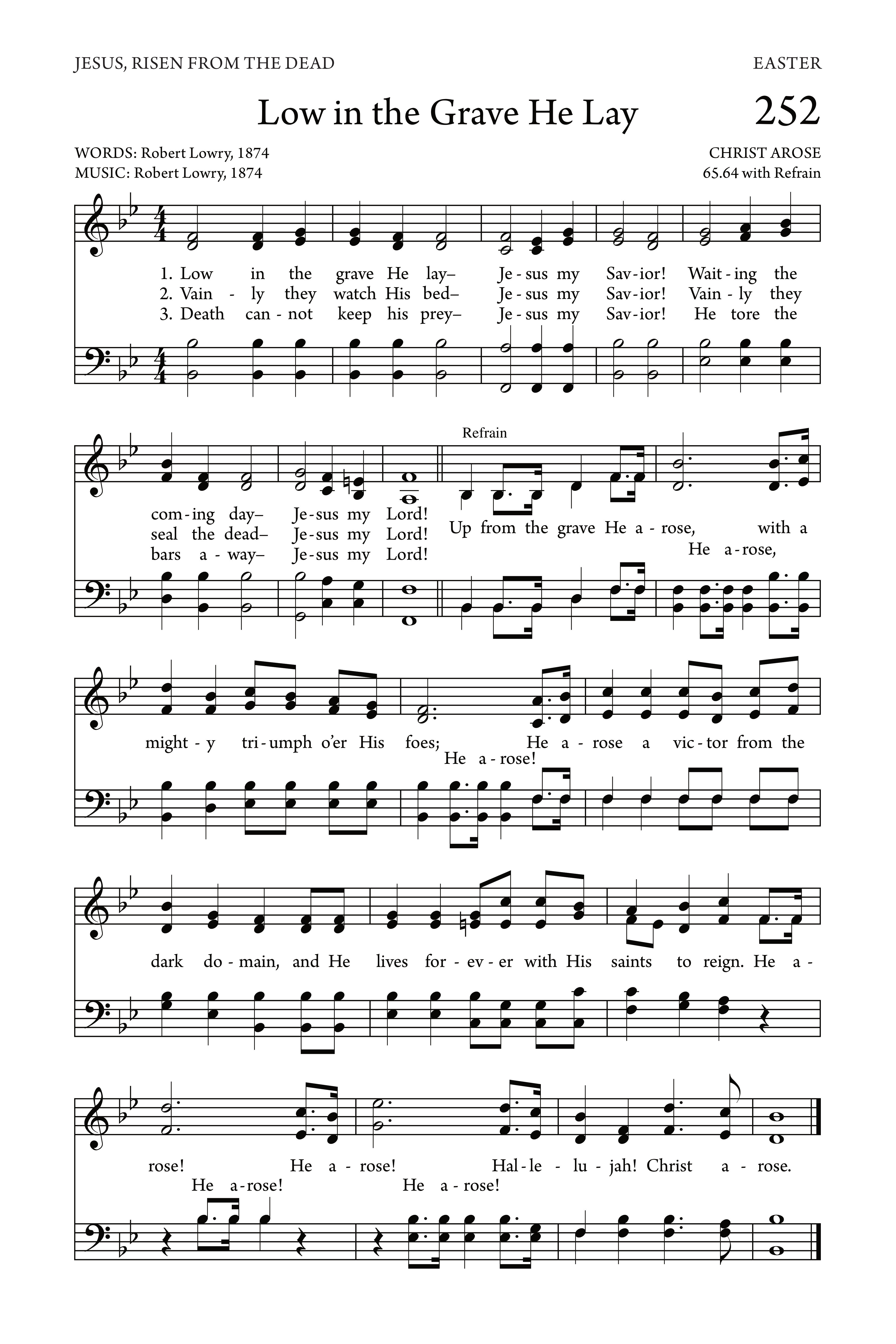 Hymn Sheet for Christ Arose (Low in the Grave He Lay)