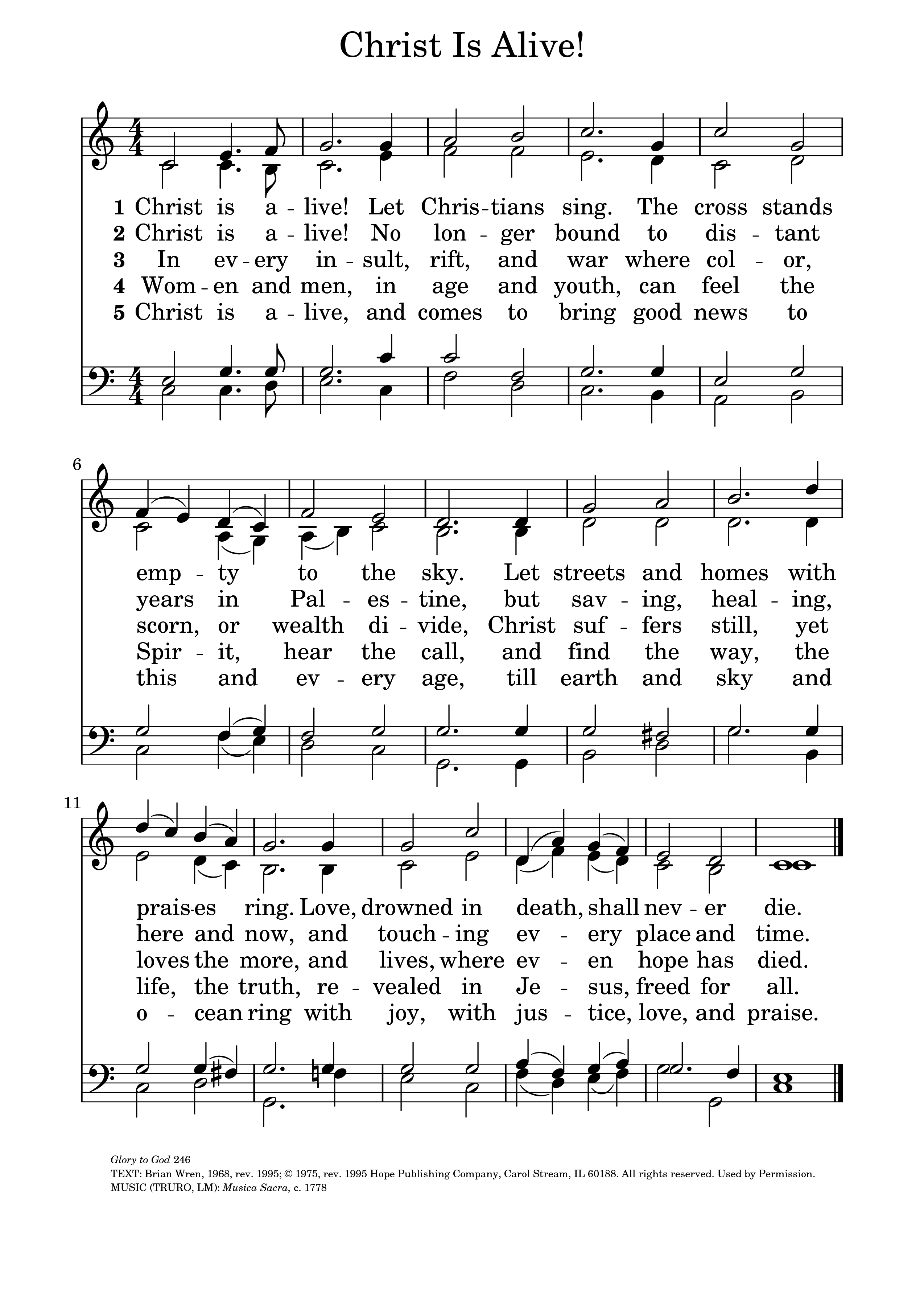 Hymn Sheet for Christ Is Alive! Let Christians Sing