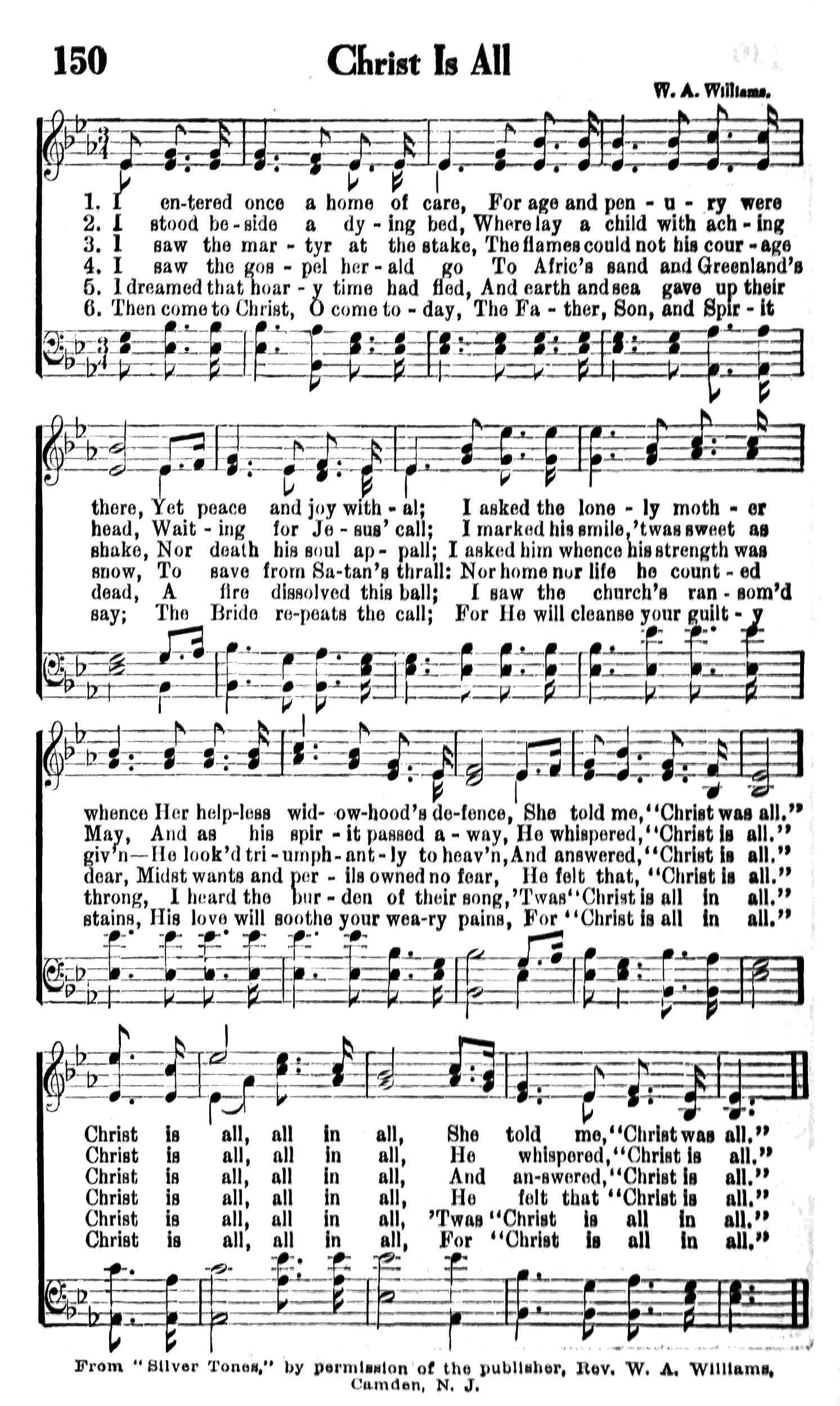 Hymn Sheet for Christ Is All