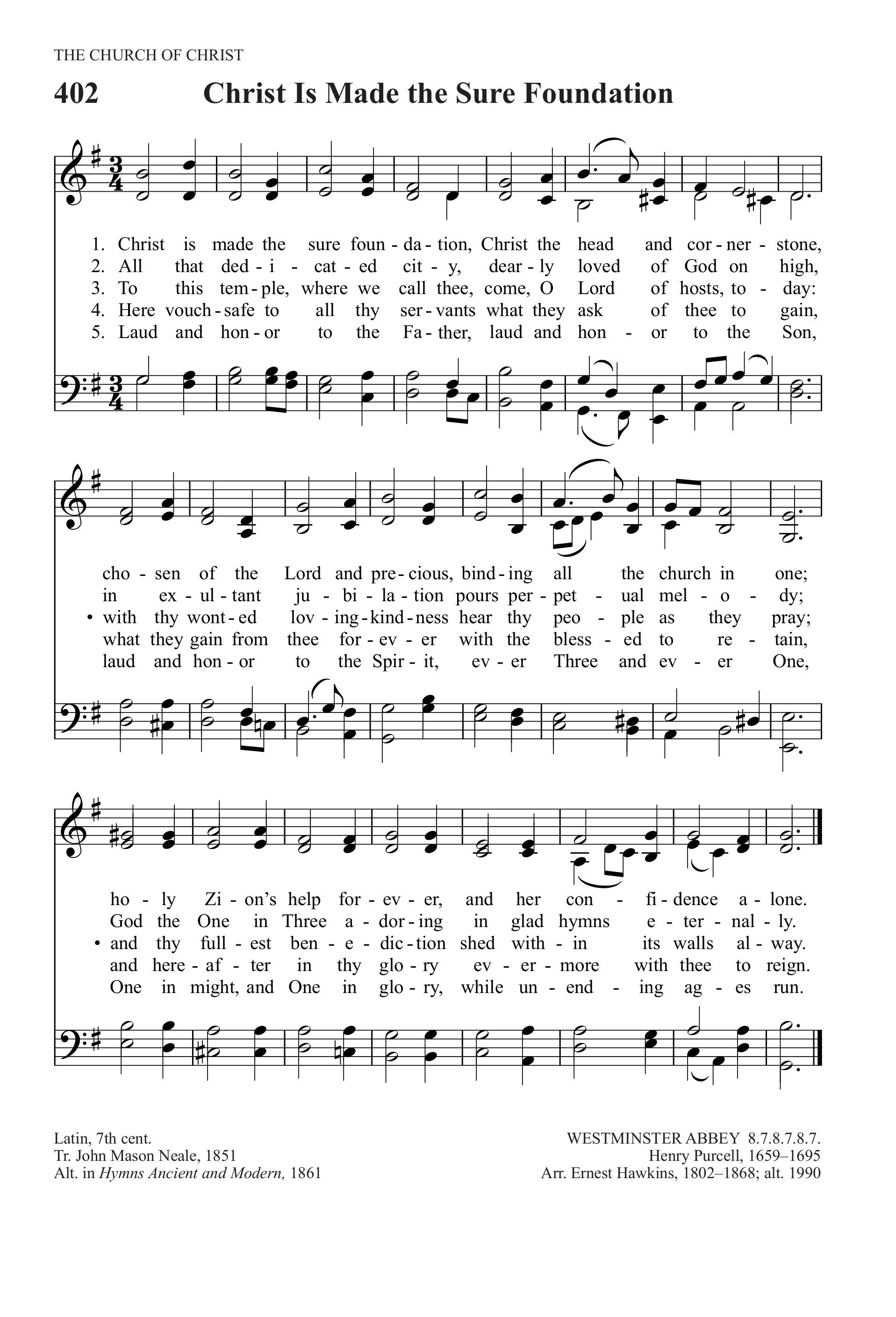 Hymn Sheet for Christ Is Made The Sure Foundation