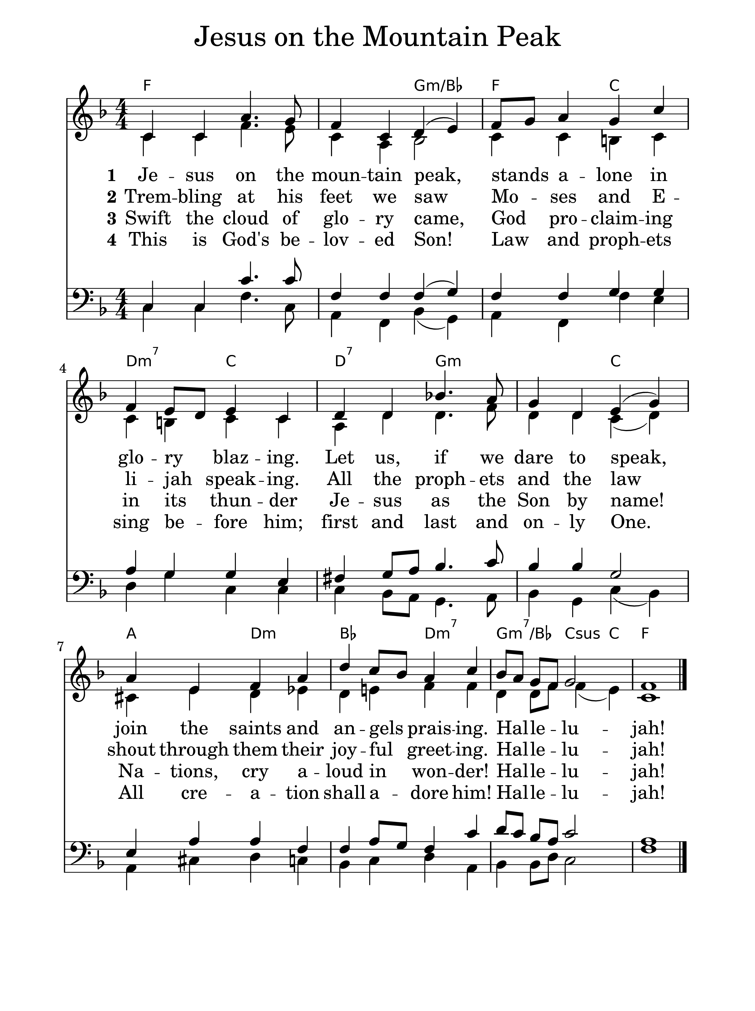 Hymn Sheet for Christ Upon the Mountain Peak
