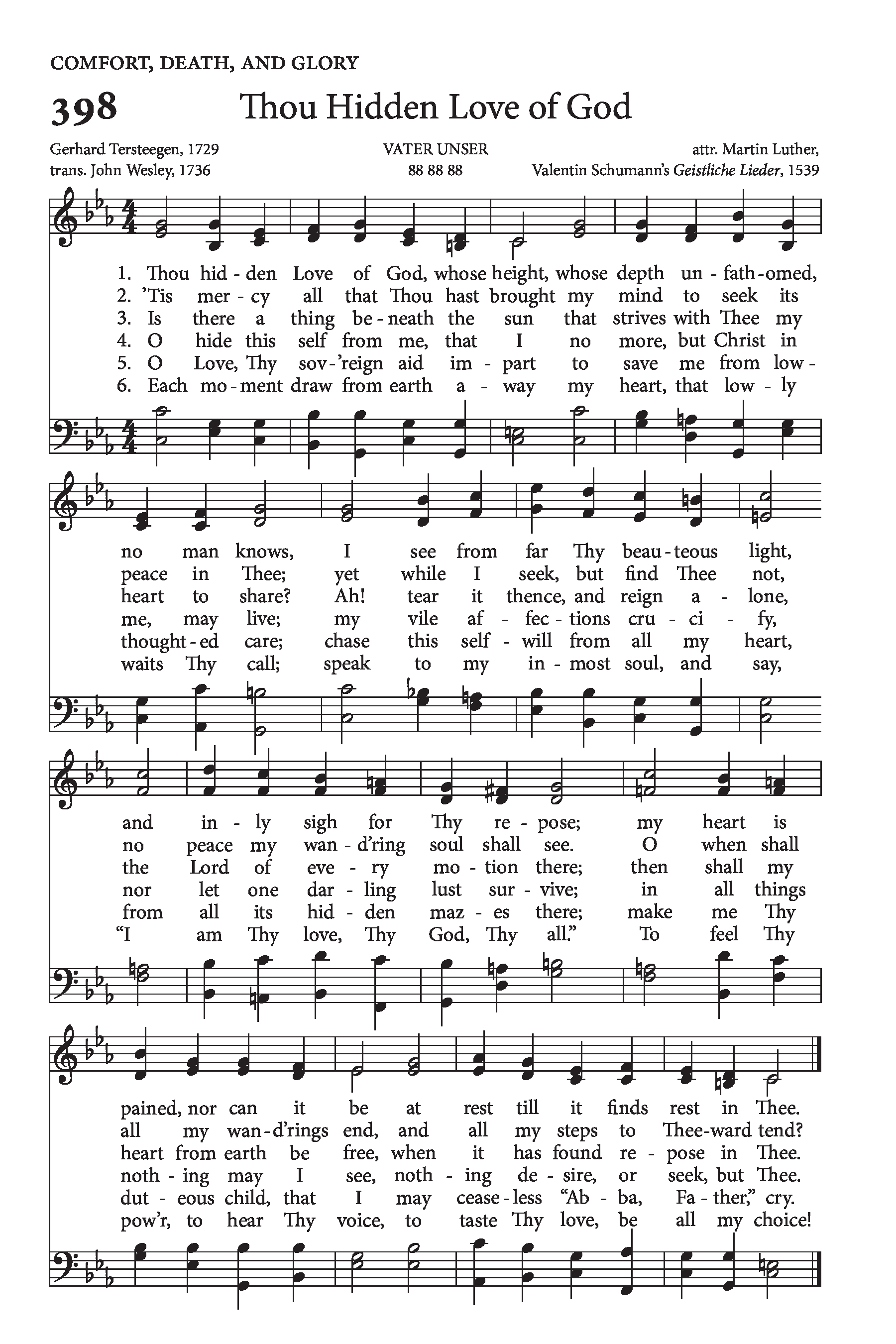Hymn Sheet for Christ in You, the Hope of Glory