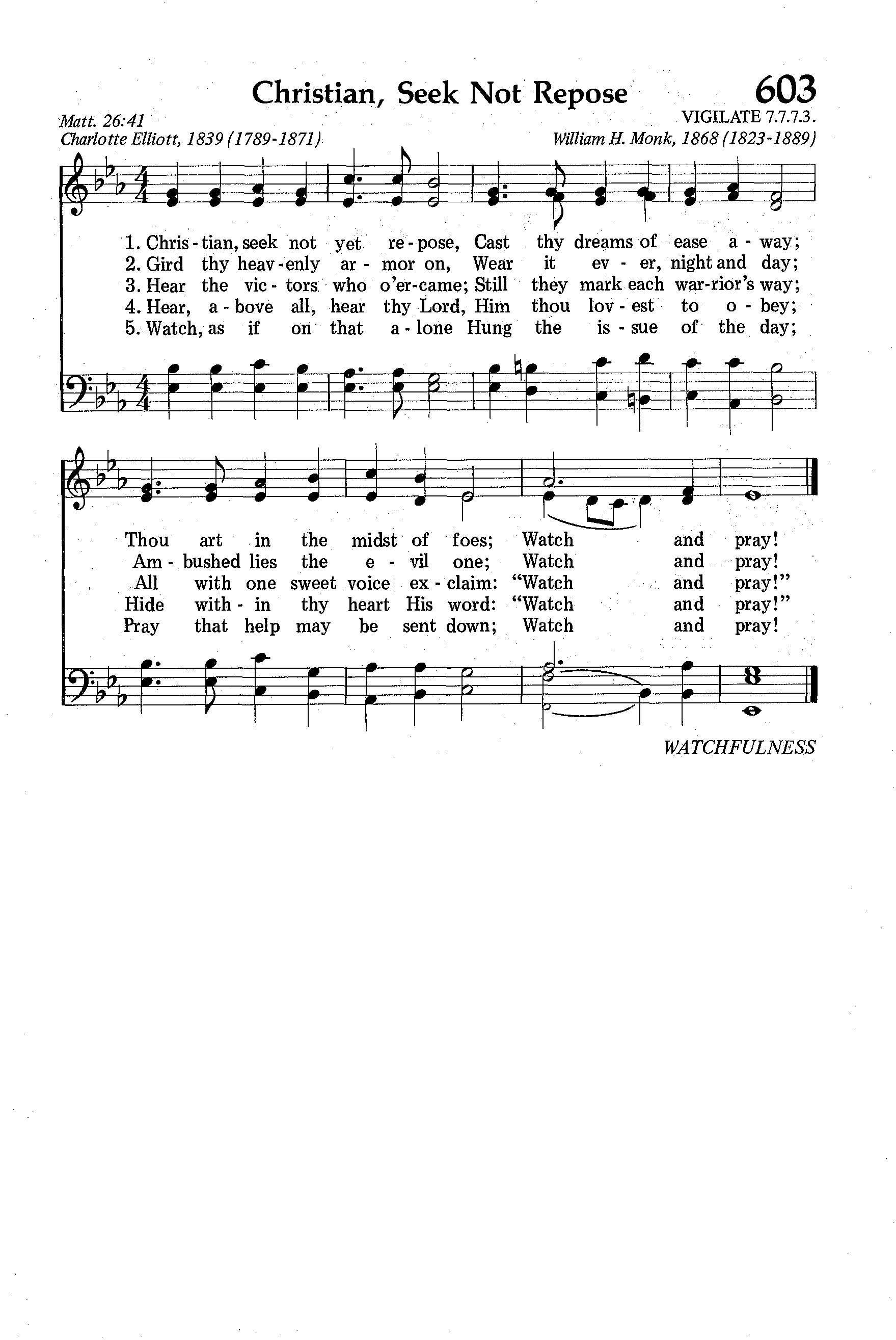Hymn Sheet for Christian, Seek Not Repose