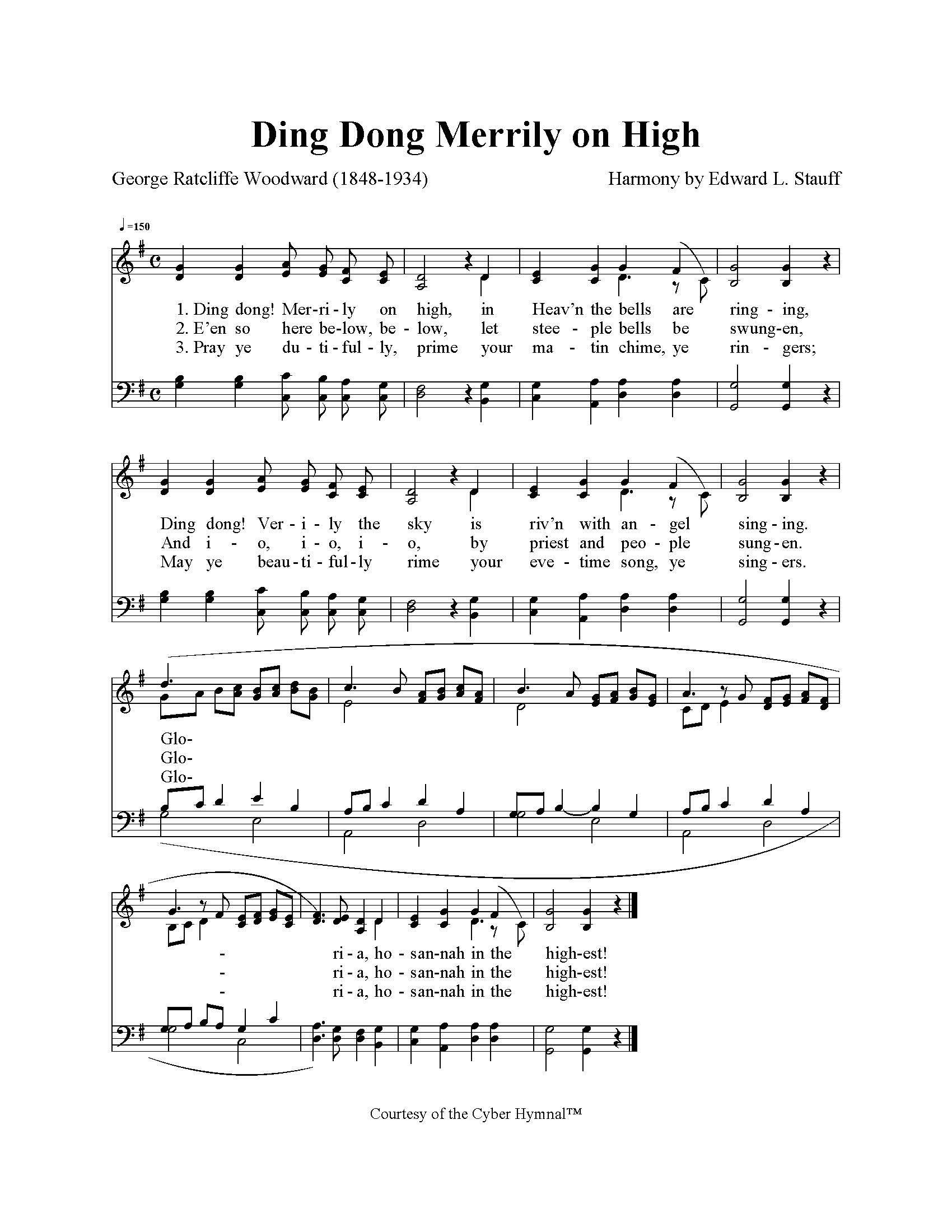 Hymn Sheet for Ding dong! merrily on high