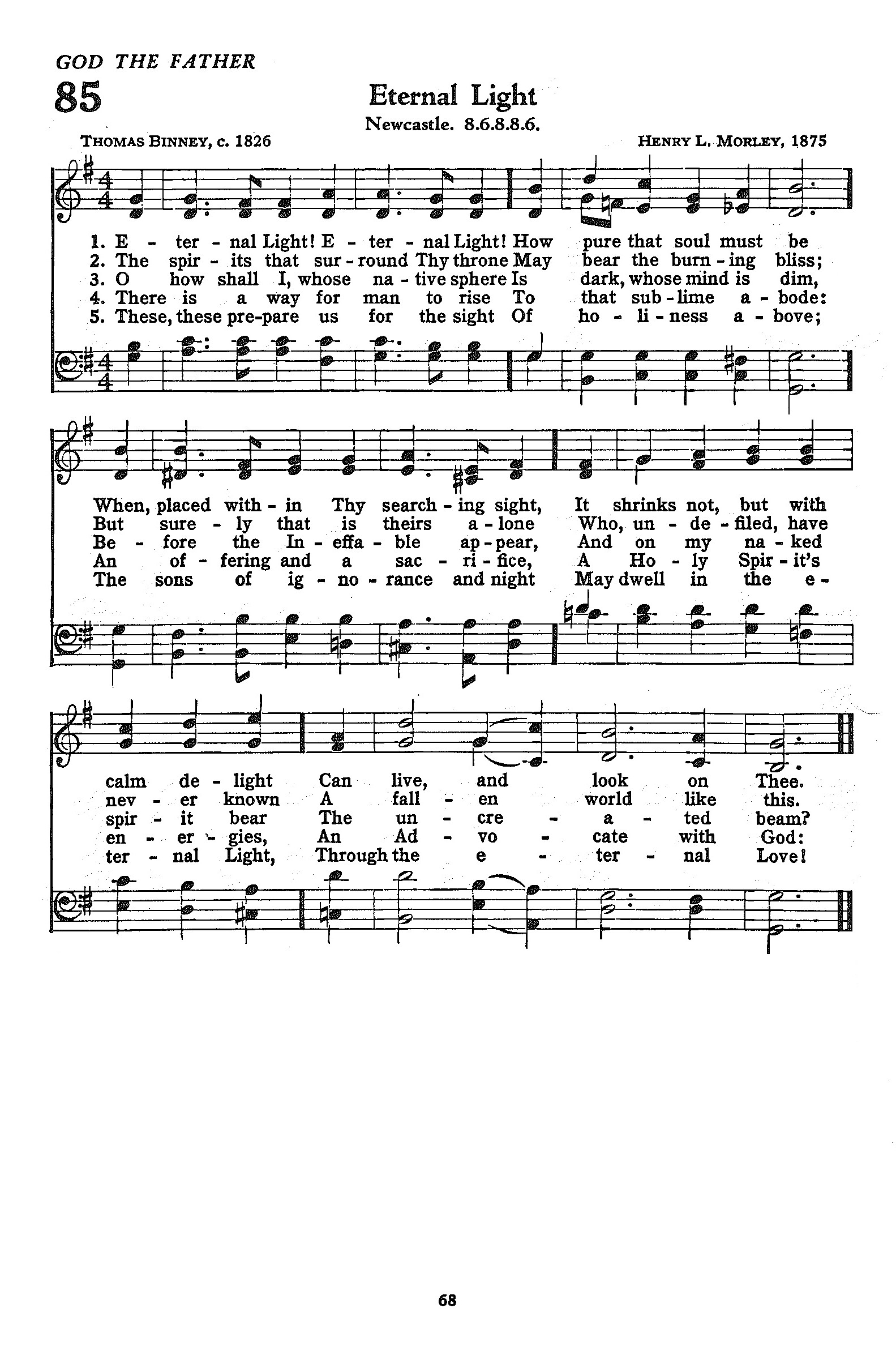 Hymn Sheet for Eternal Light! Eternal Light!