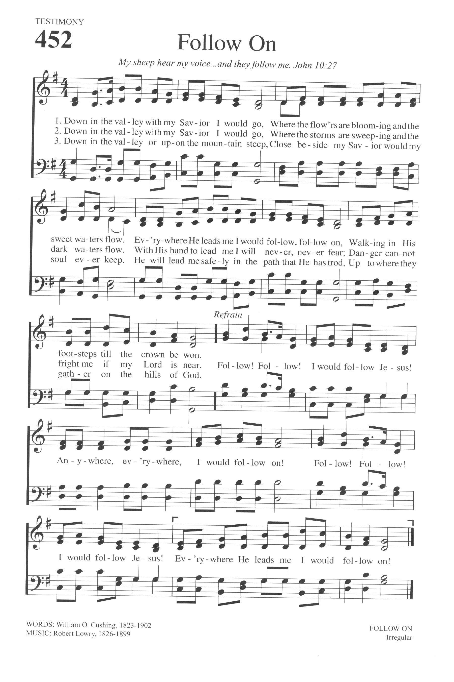 Hymn Sheet for Follow On