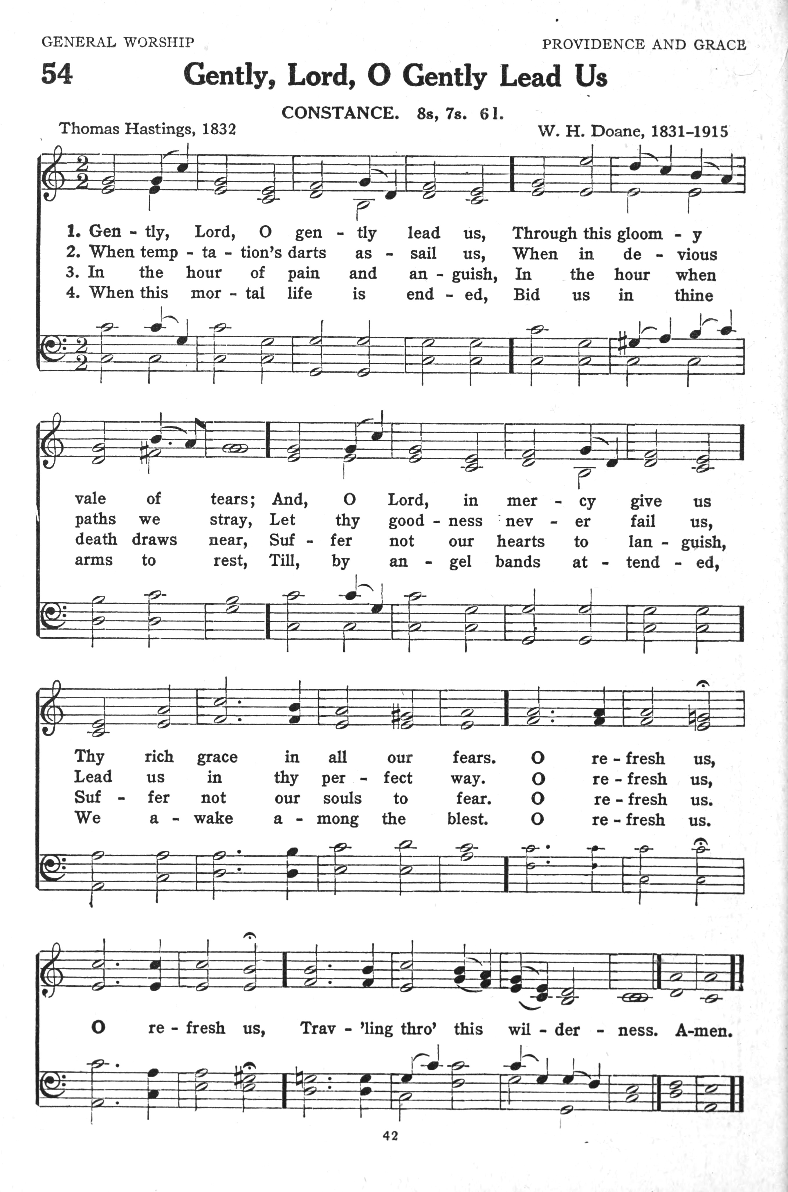 Hymn Sheet for Gently Lord, O Gently Lead Us
