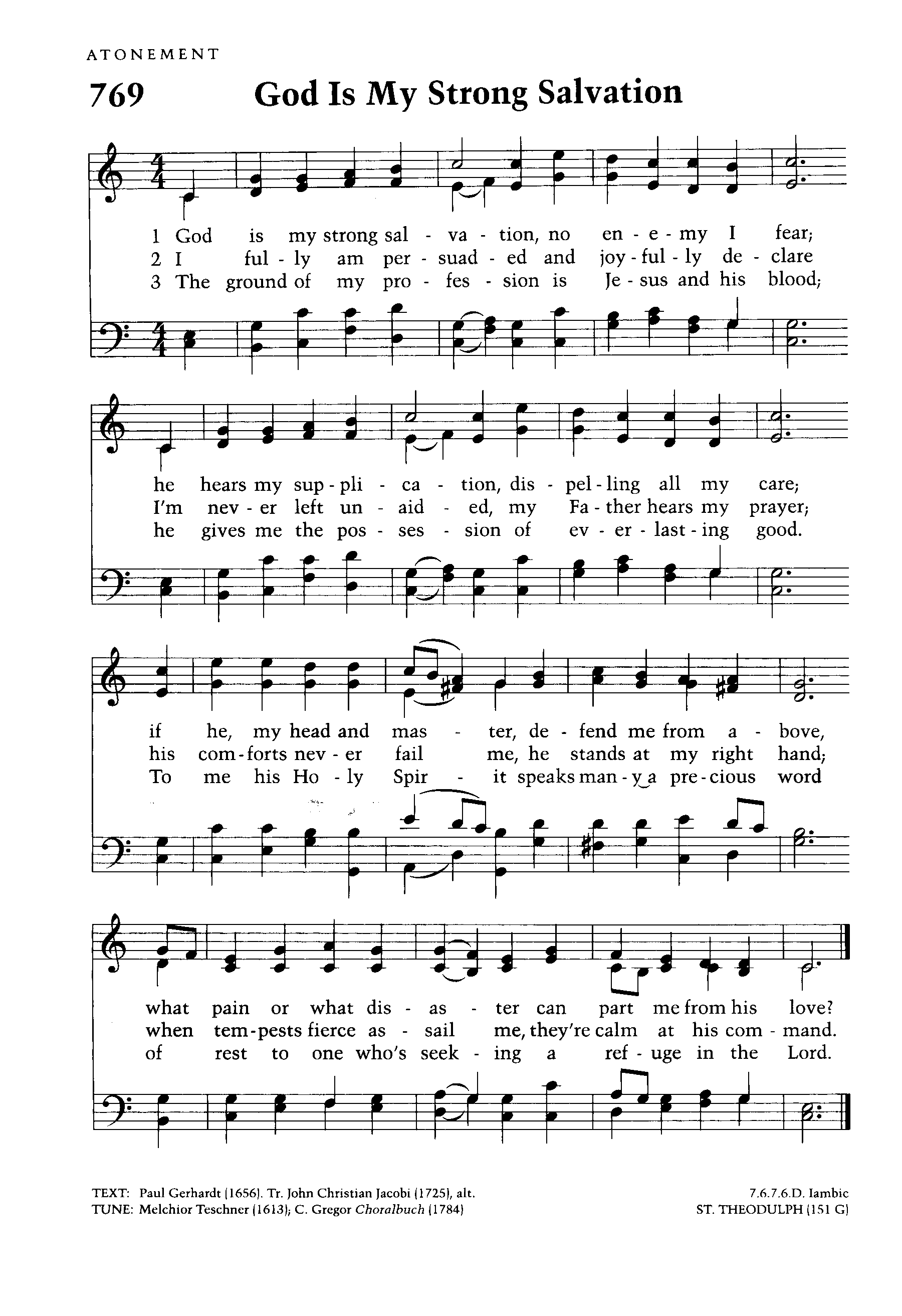 Hymn Sheet for God Is My Strong Salvation