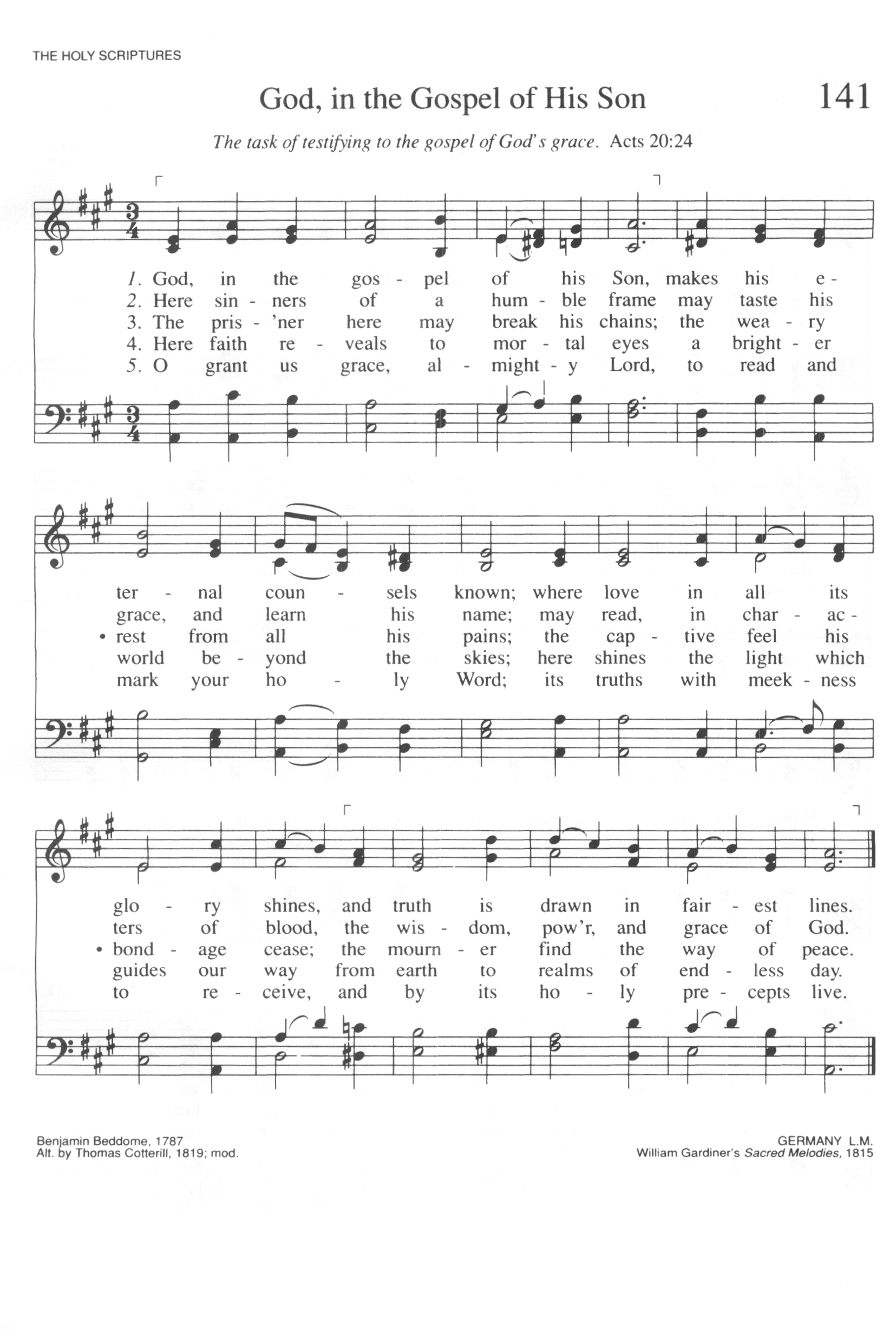 Hymn Sheet for God, in the Gospel of his Son