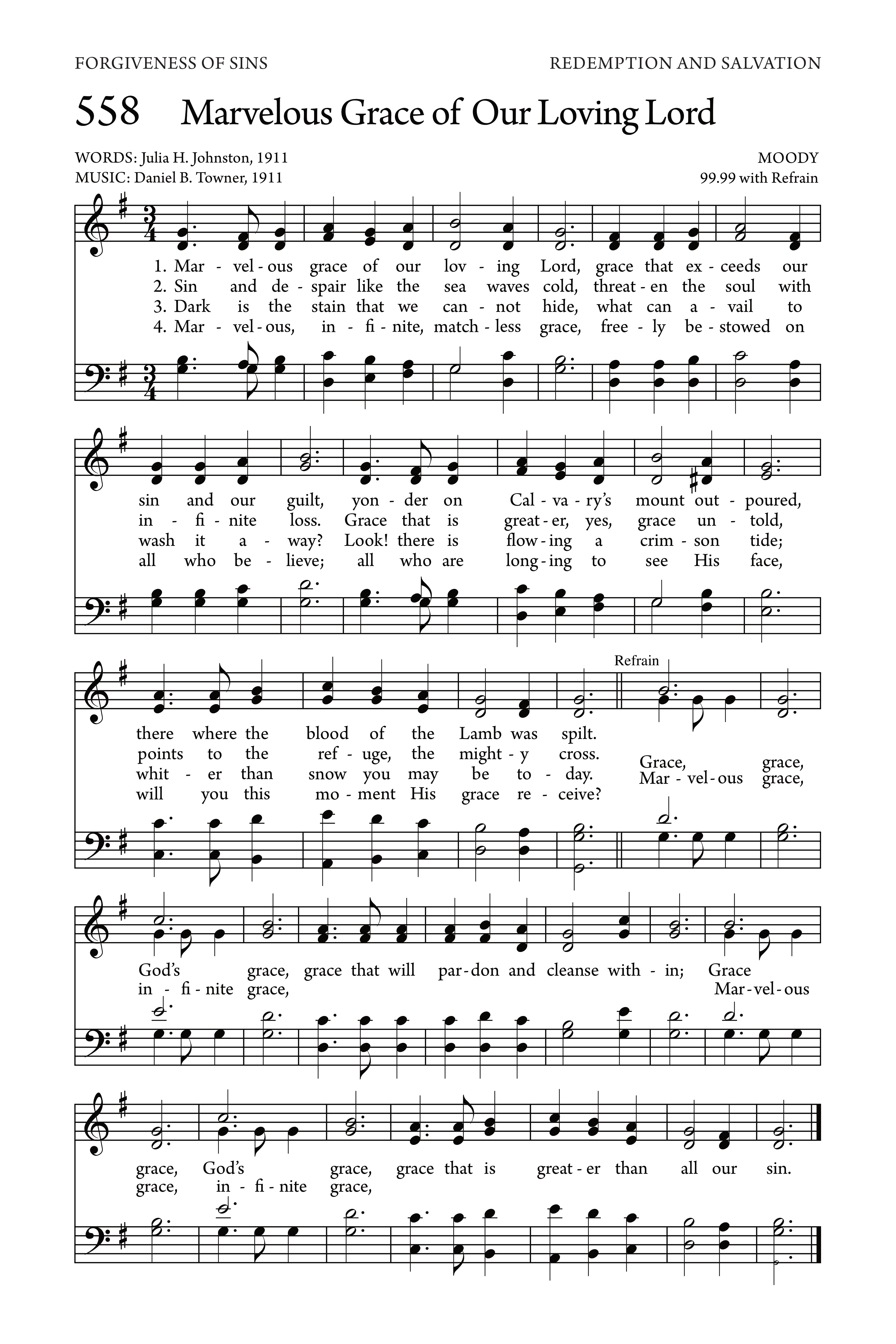 Hymn Sheet for Grace Greater than Our Sin