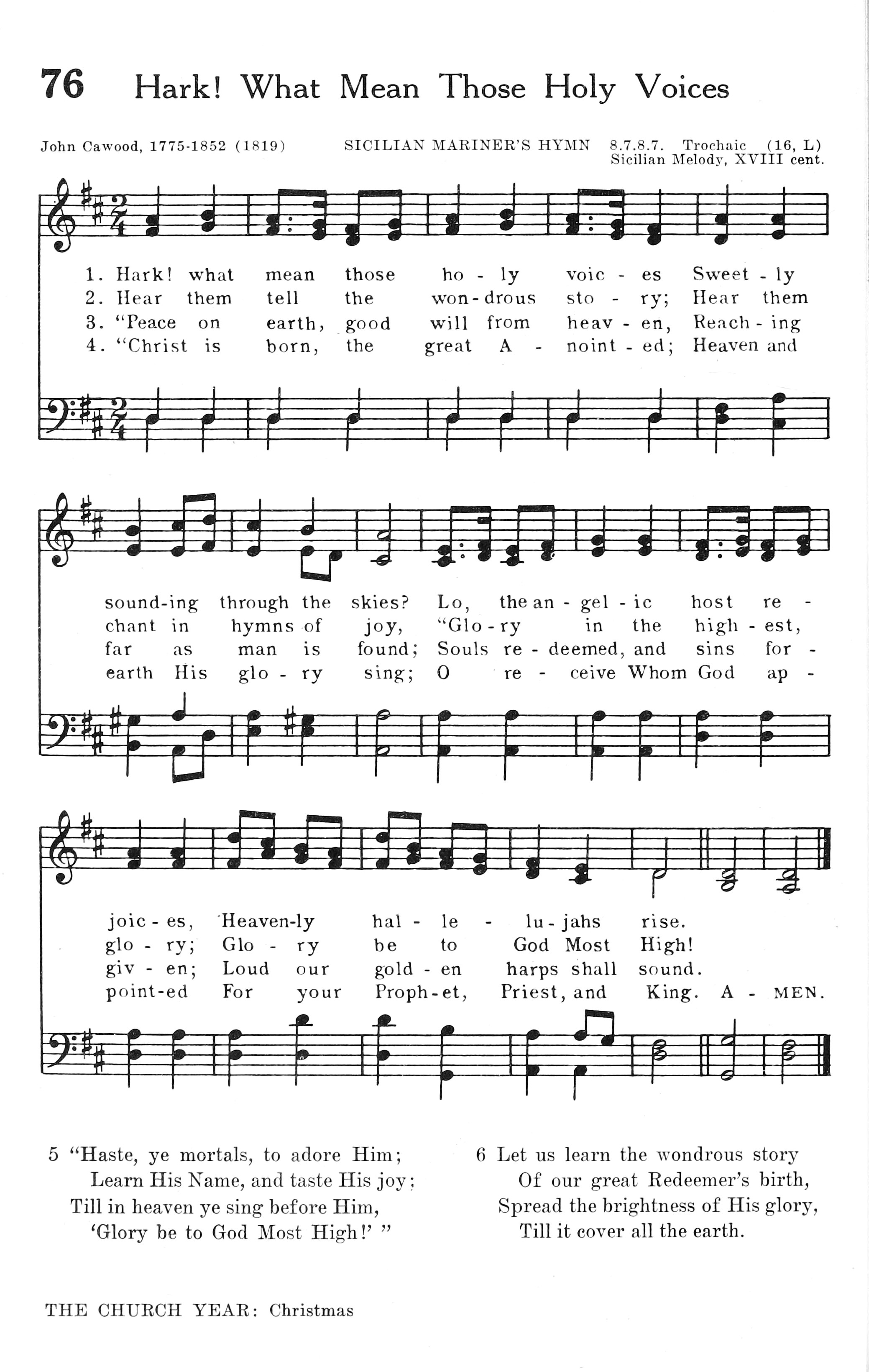 Hymn Sheet for Hark! What Mean Those Holy Voices
