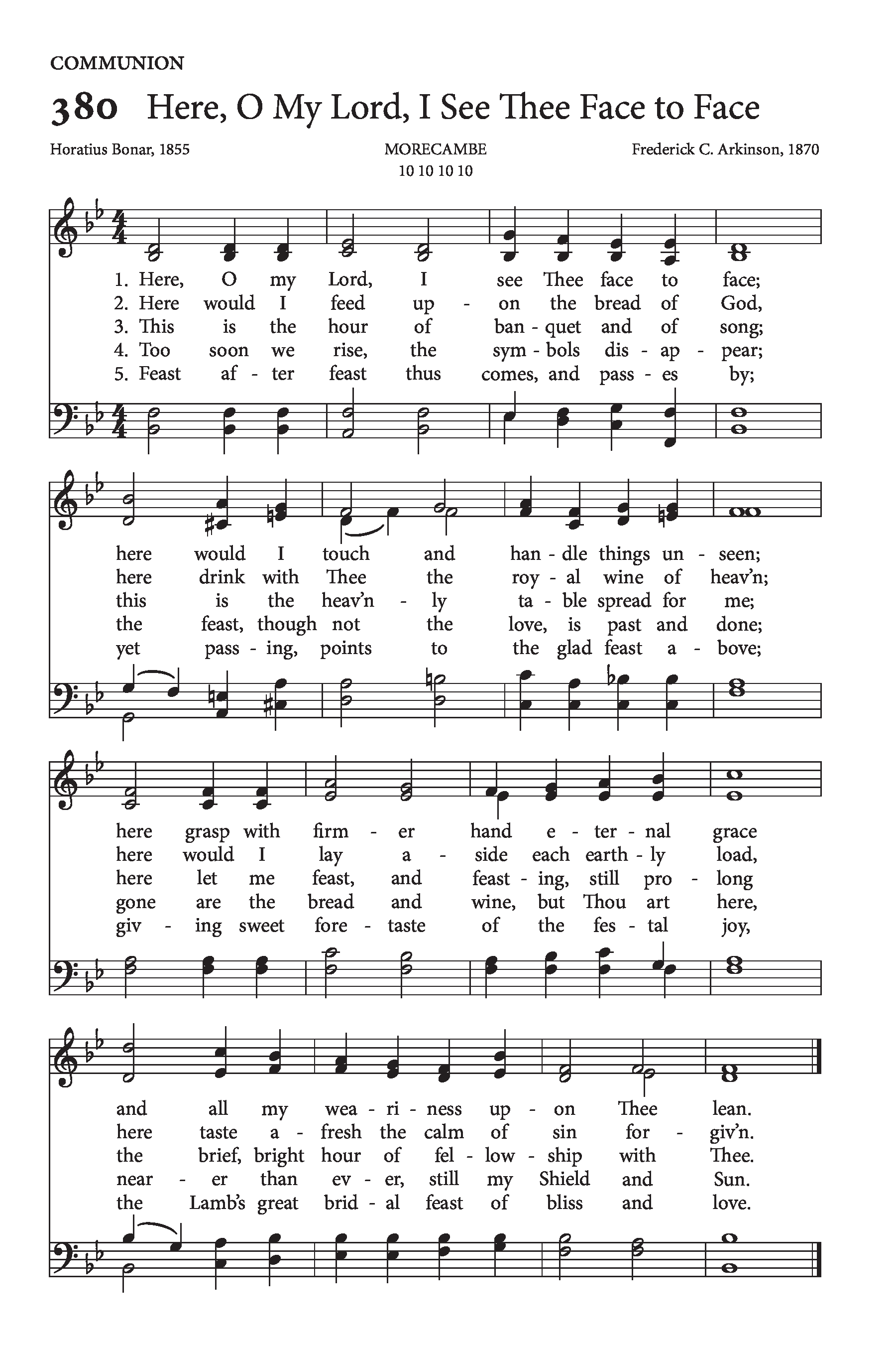 Hymn Sheet for Here, O Our Lord, We See You Face to Face