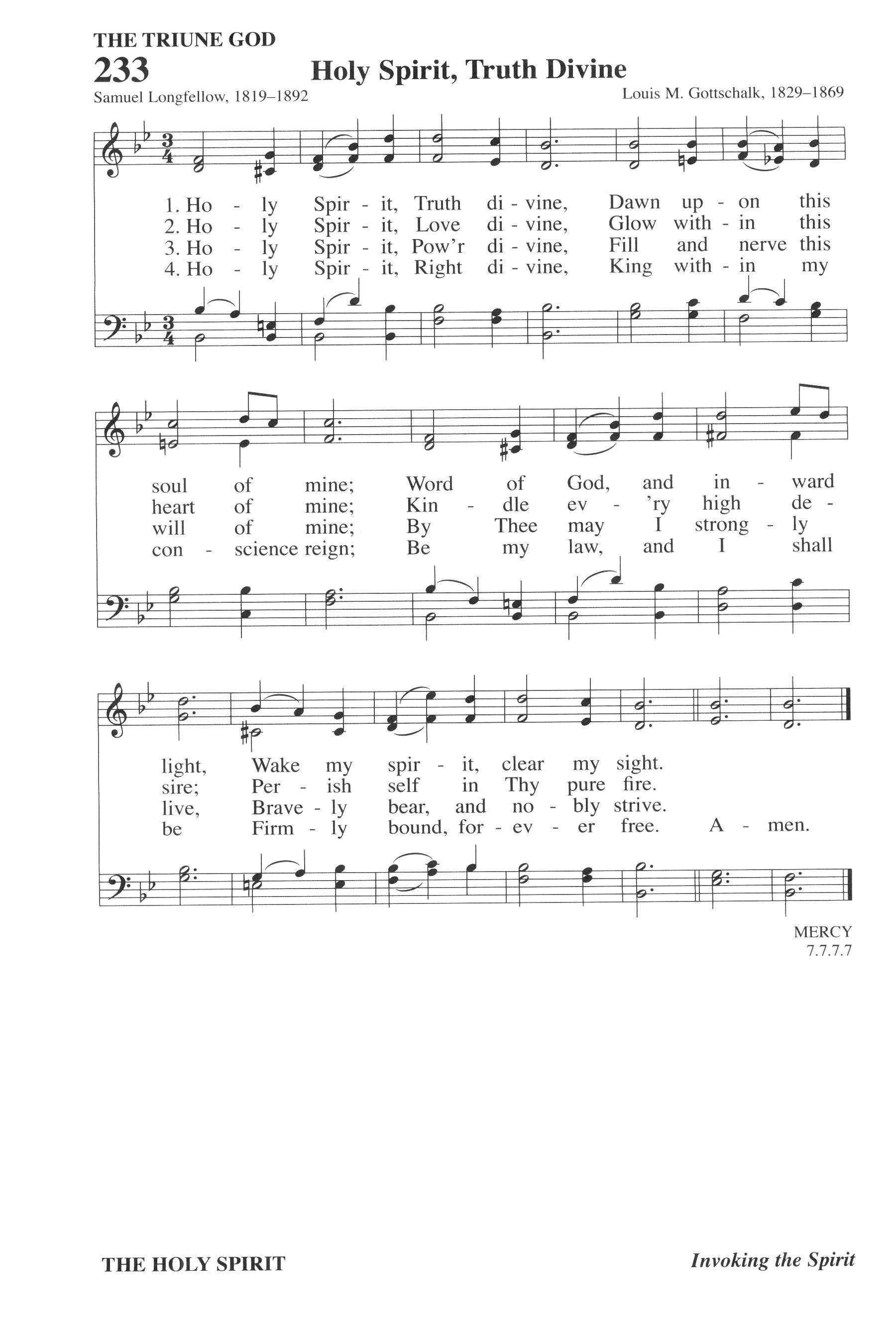 Hymn Sheet for Holy Spirit, Truth Divine
