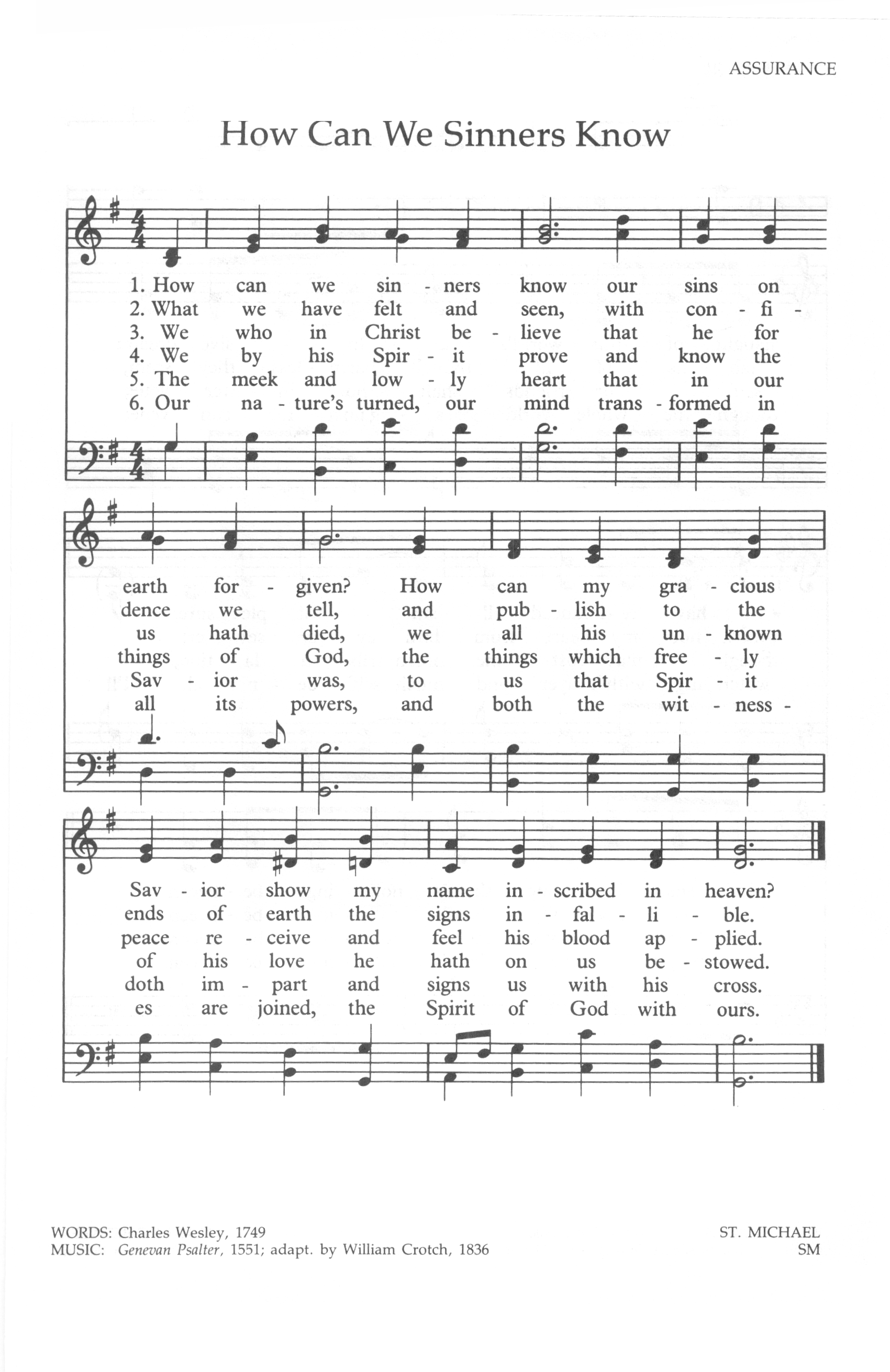 Hymn Sheet for How Can A Sinner Know