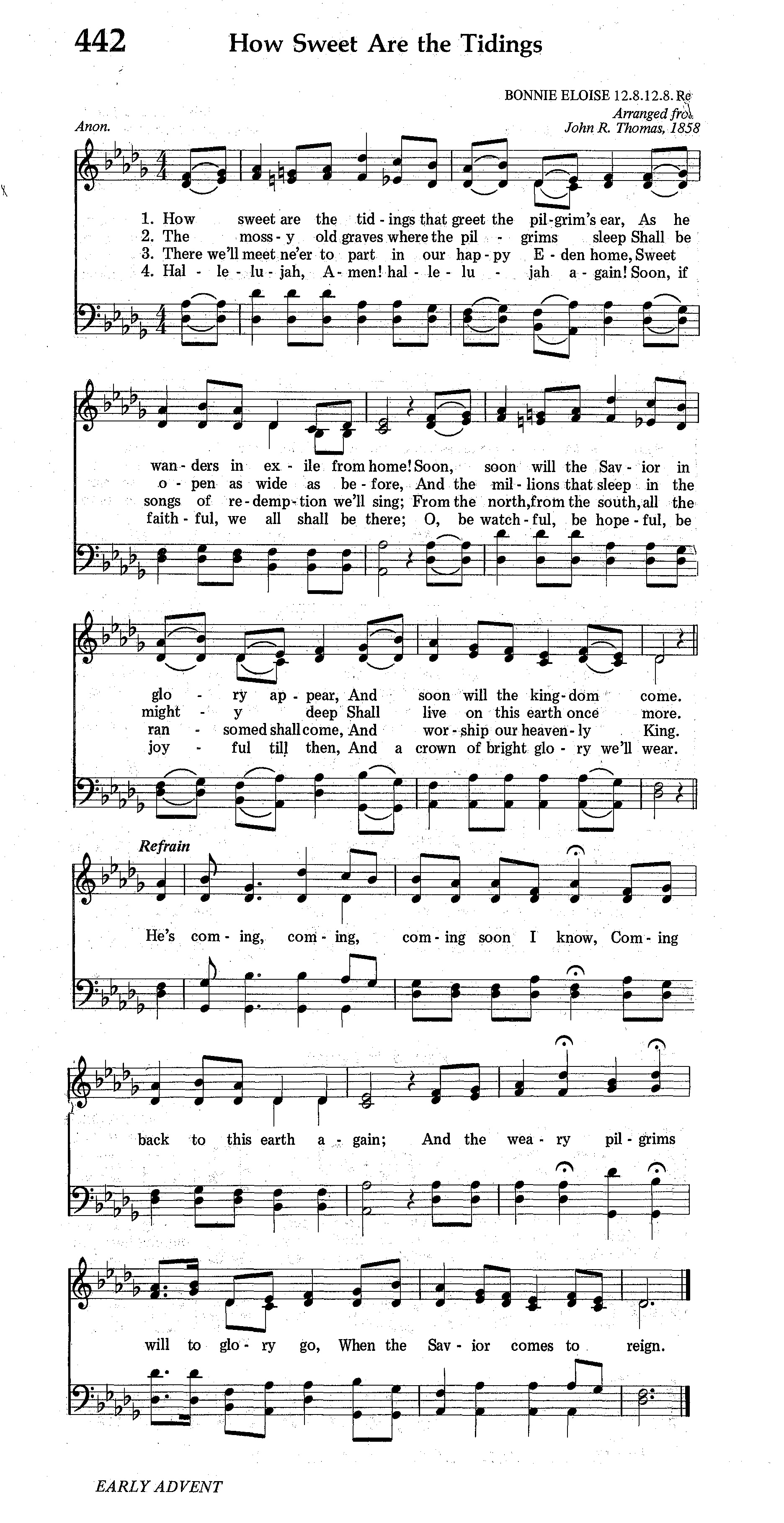 Hymn Sheet for How Sweet Are the Tidings