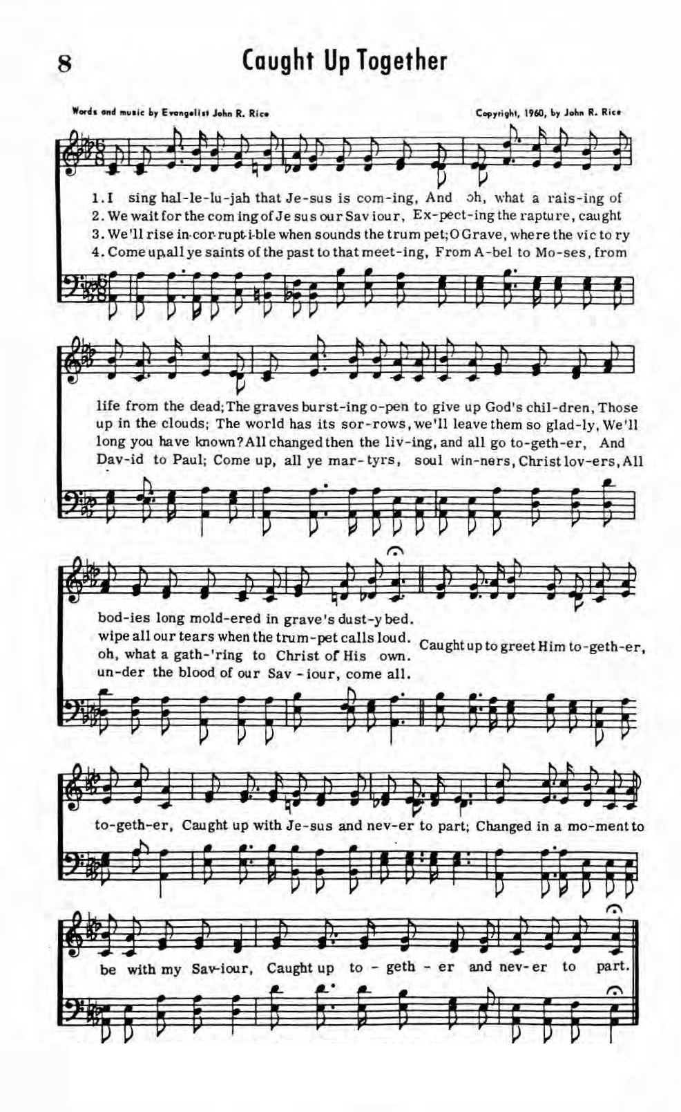 Hymn Sheet for Caught Up Together