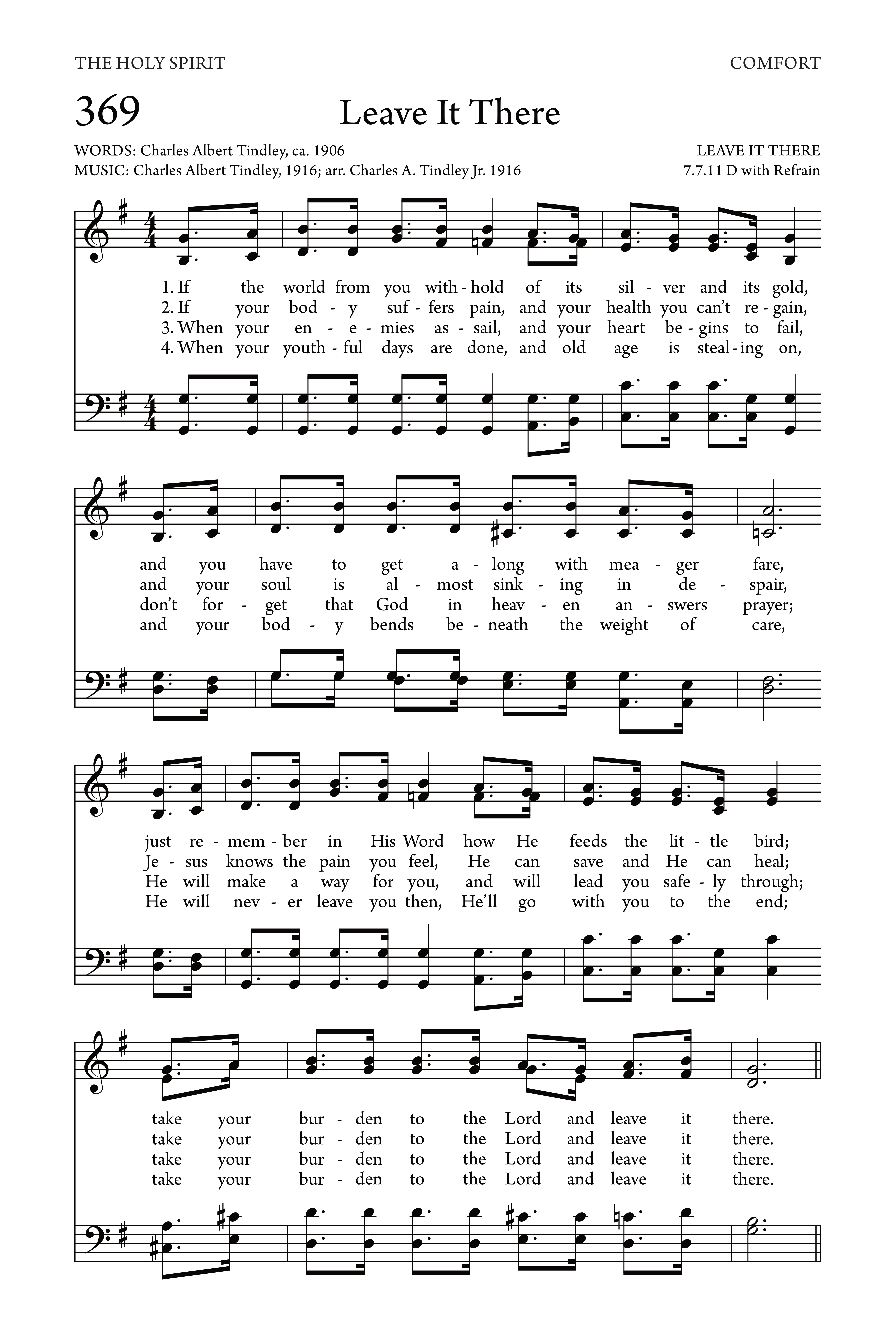 Hymn Sheet for Leave It There