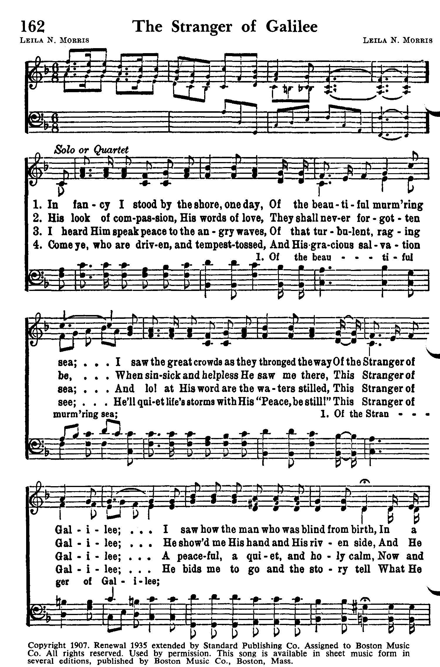 Hymn Sheet for In Fancy I Stood By The Shore, One Day
