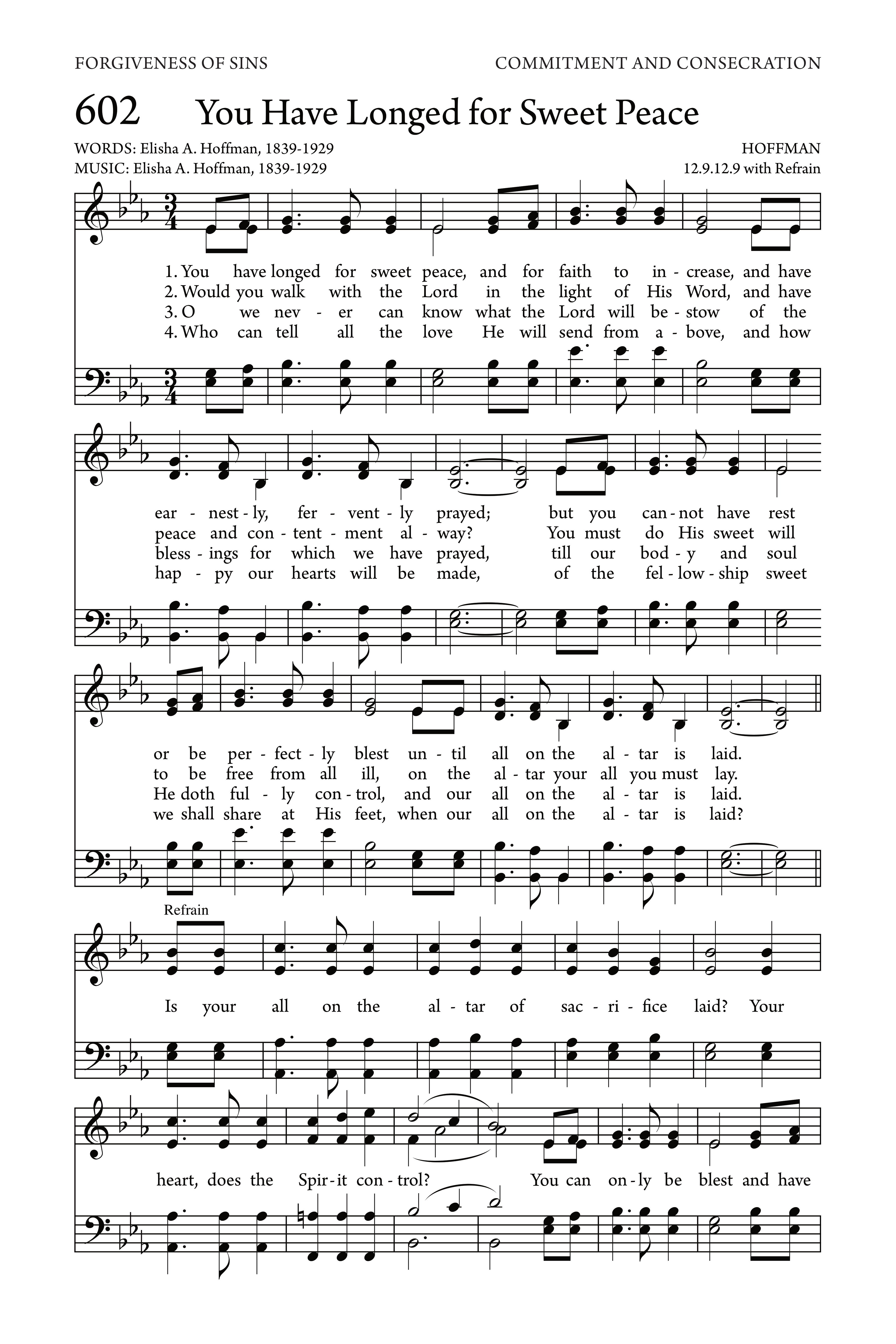 Hymn Sheet for Is Your All on the Altar?