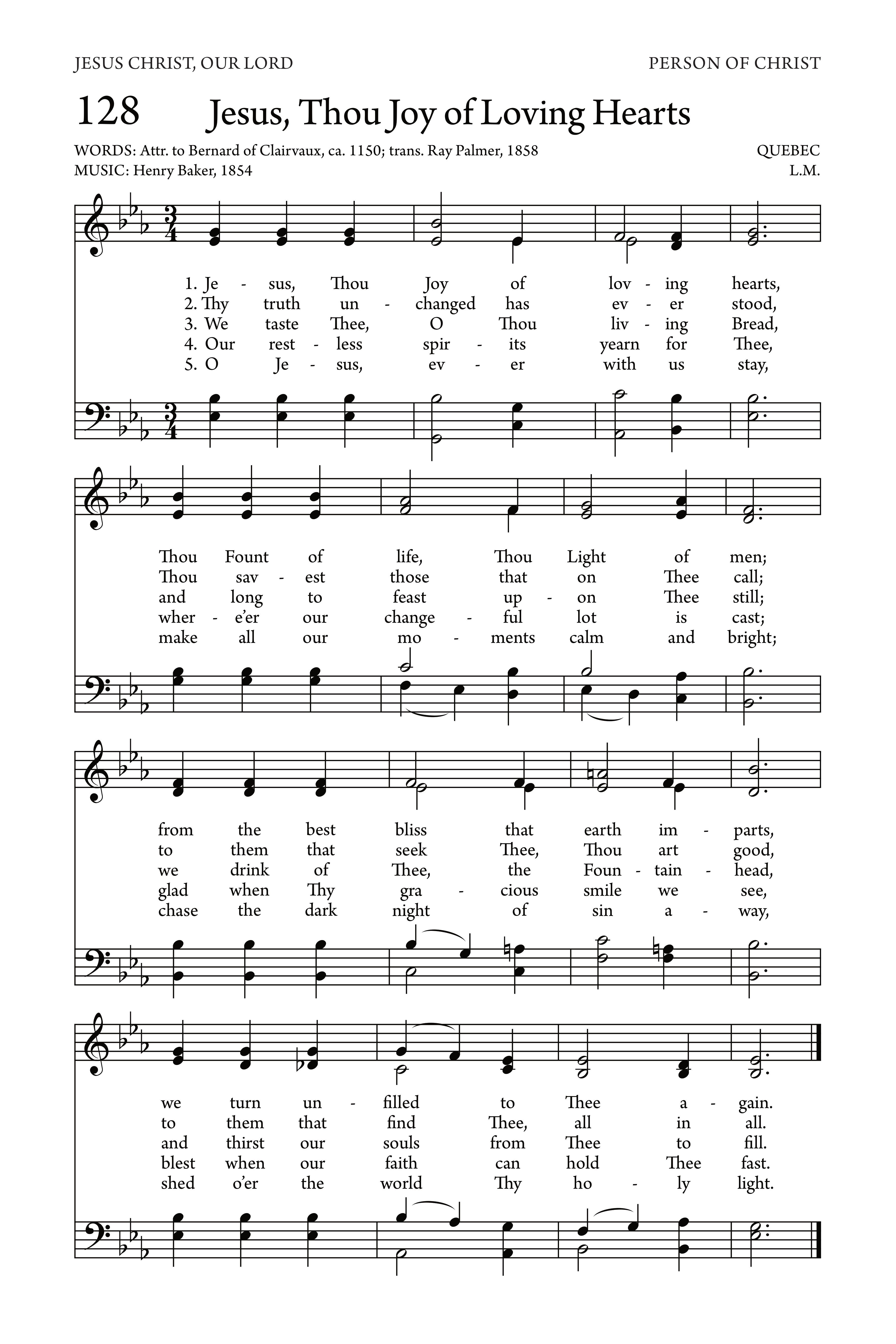 Hymn Sheet for Jesus, Thou joy of loving hearts!