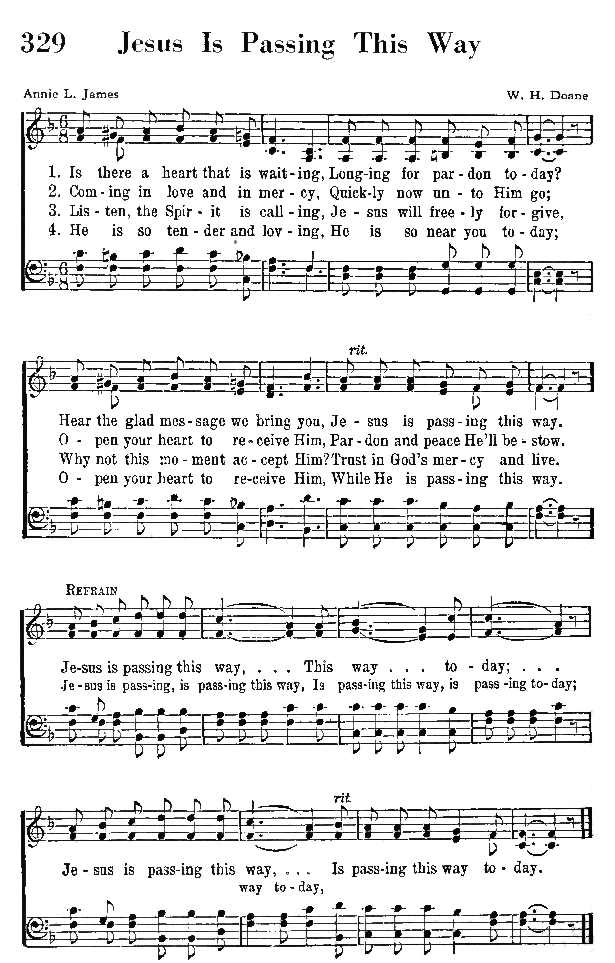 Hymn Sheet for Jesus Is Passing This Way