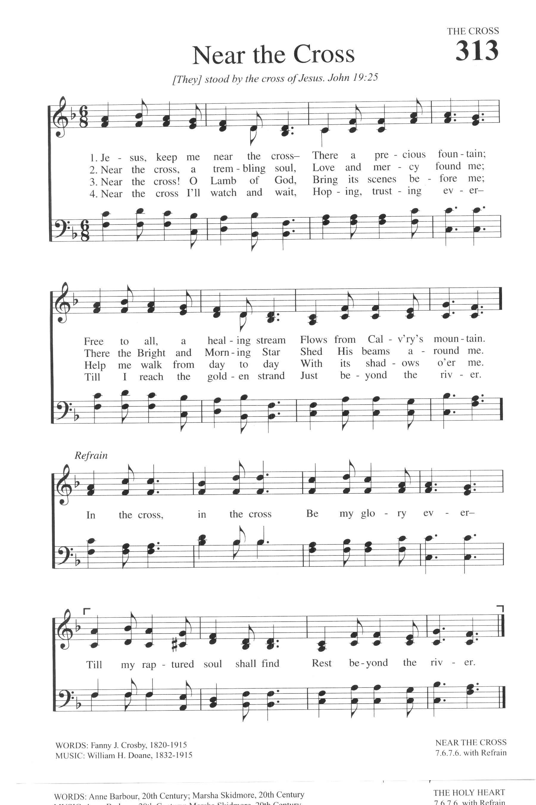 Hymn Sheet for Jesus, Keep Me Near the Cross