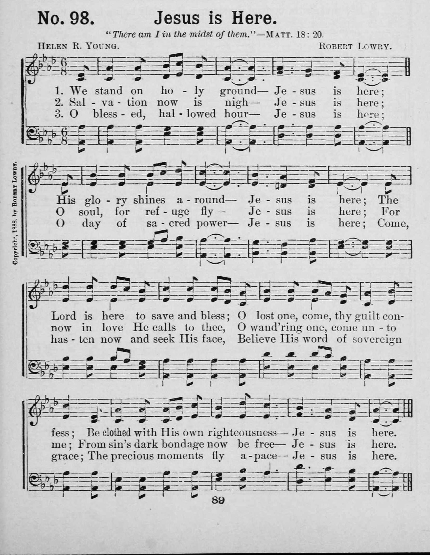 Hymn Sheet for Jesus is Here