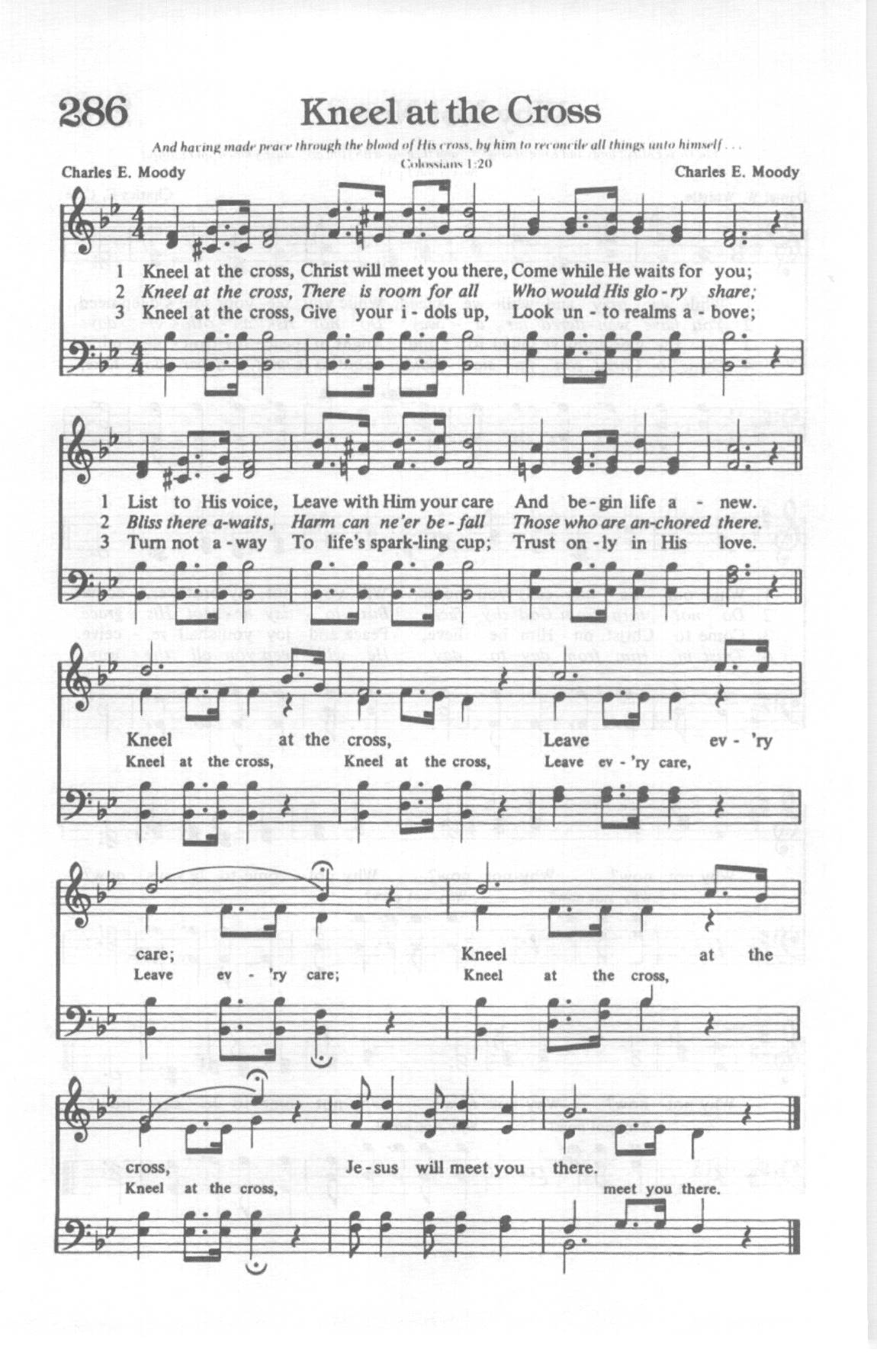 Hymn Sheet for Kneel at the Cross