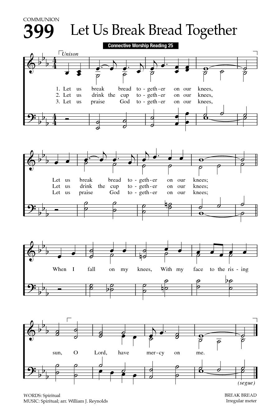 Hymn Sheet for Let Us Break Bread Together