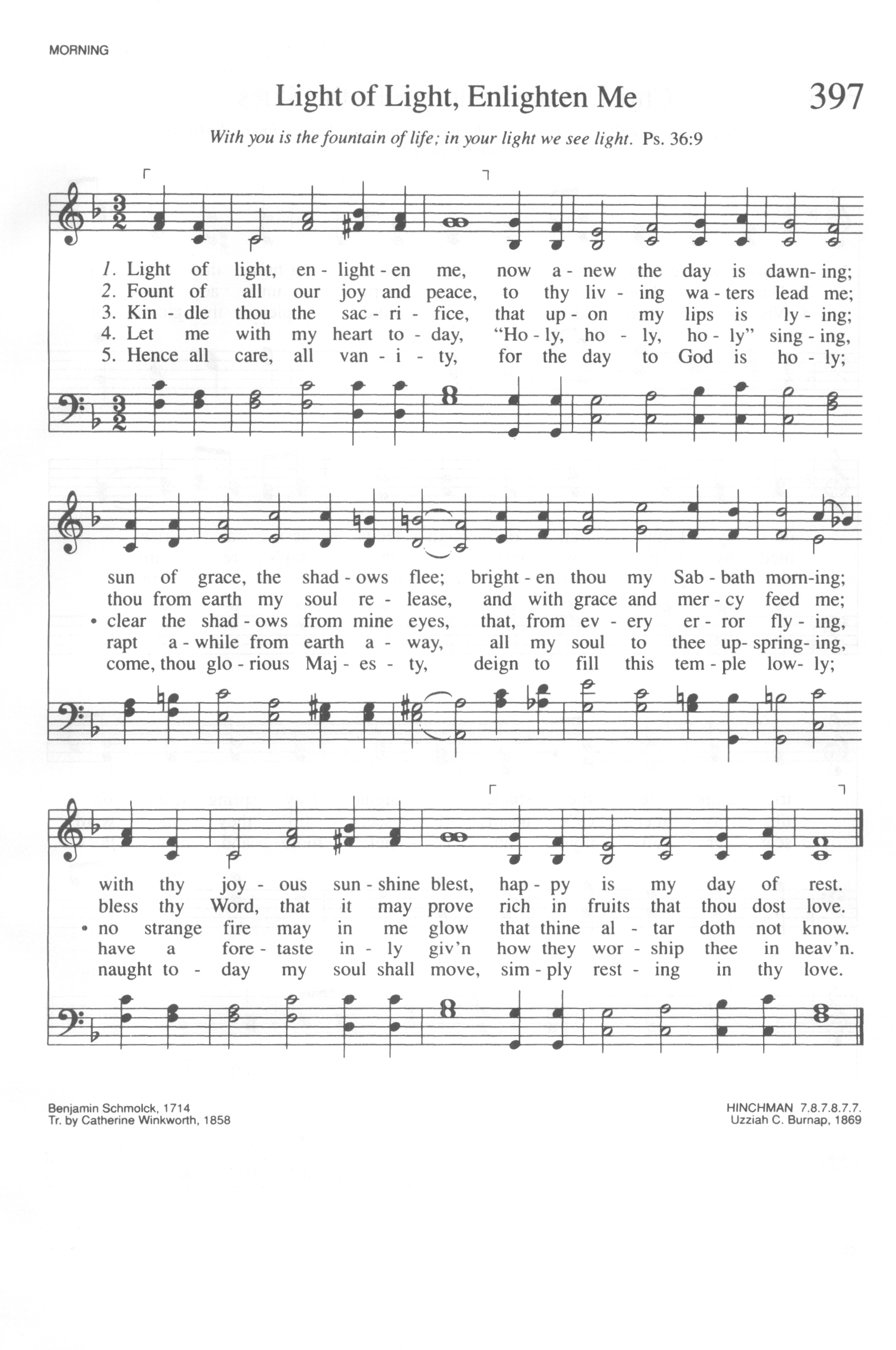 Hymn Sheet for Light of Light, Enlighten Me