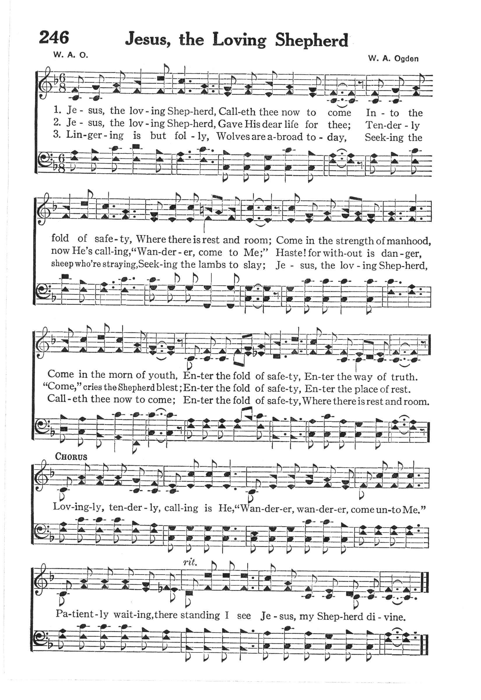 Hymn Sheet for Far Away In The Depths (Wonderful Peace)