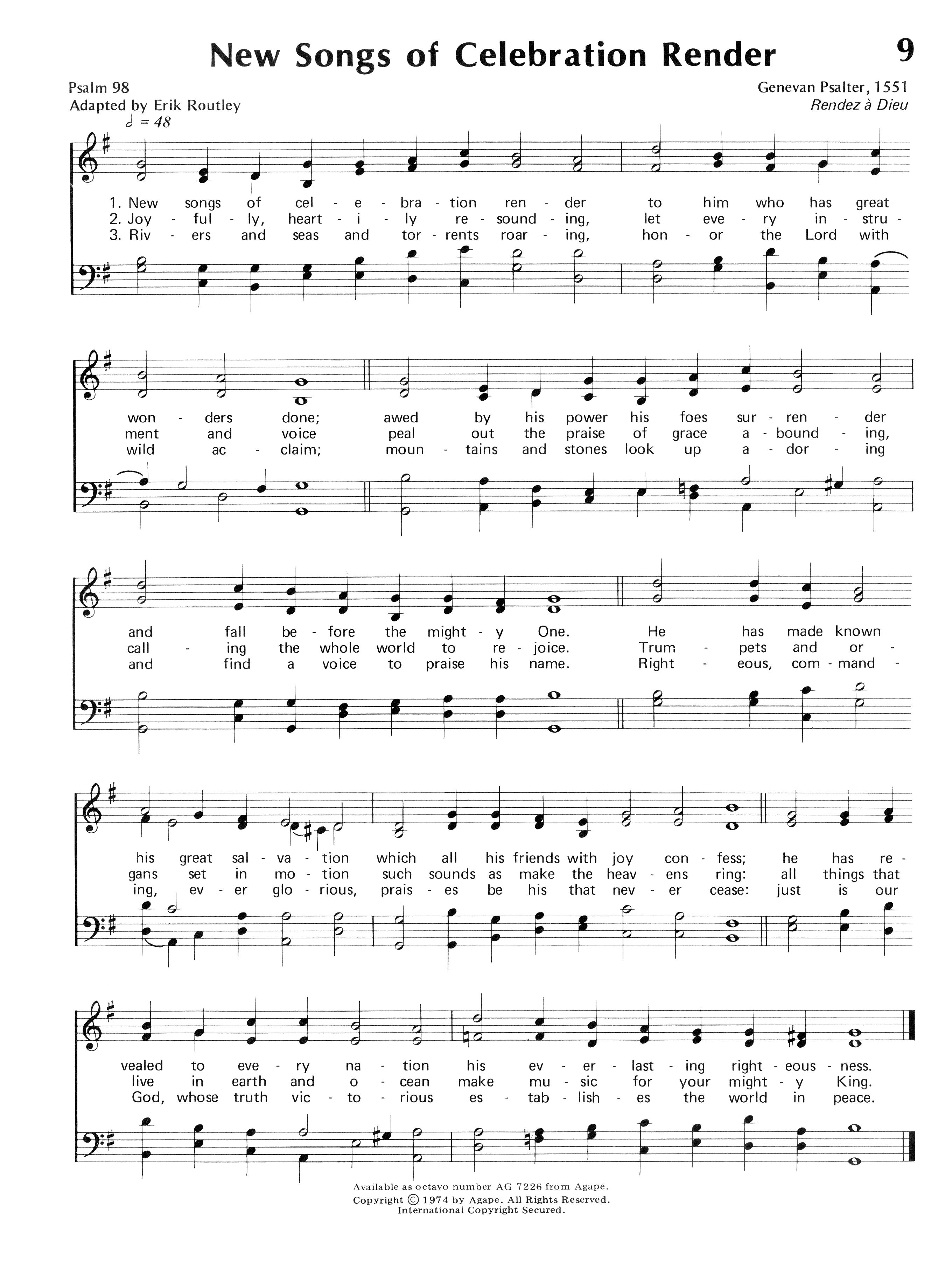 Hymn Sheet for New Songs of Celebration Render